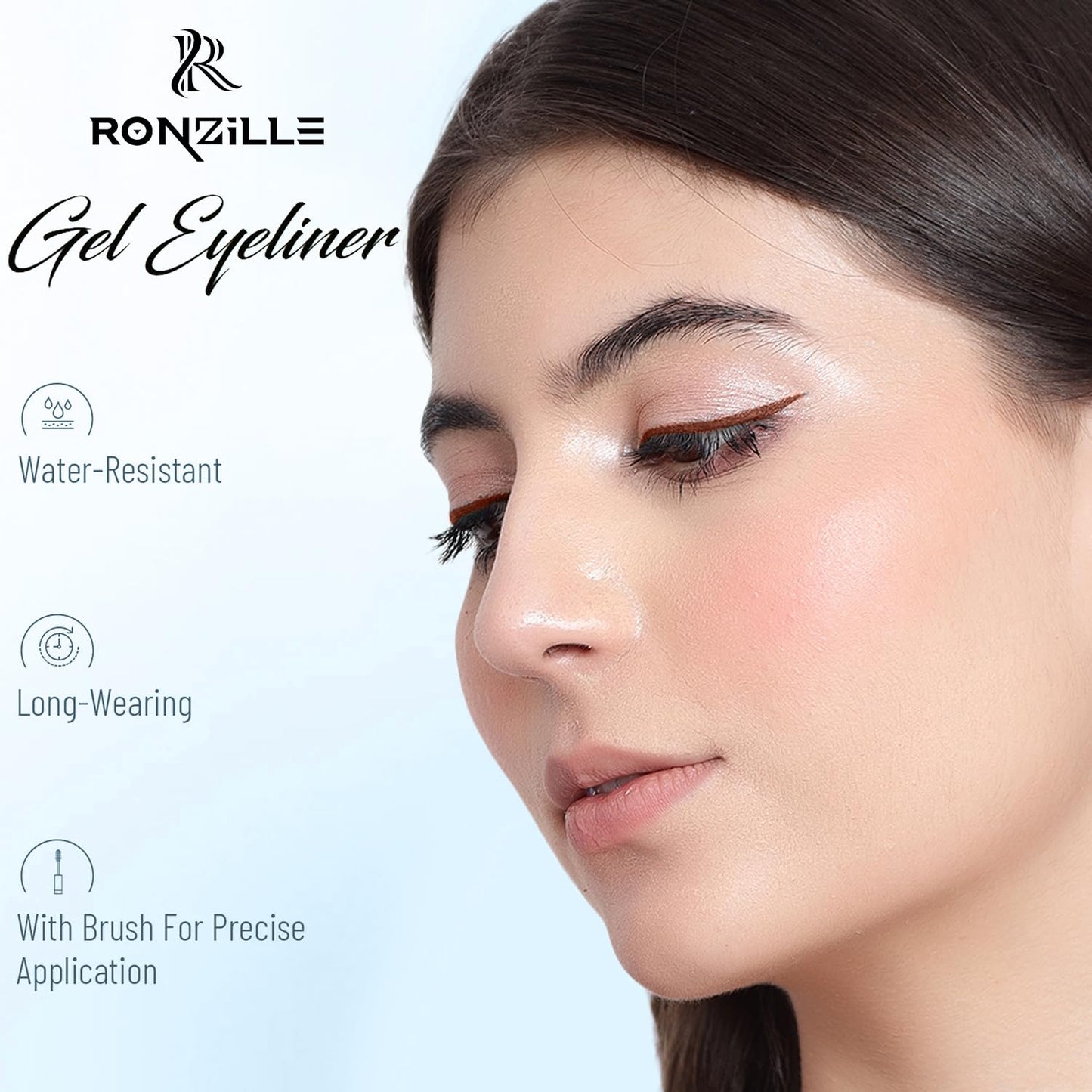 RONZILLE 2 in 1 Gel Eyeliner Long-Wear II WaterProof & Smudge Proof 36hrs Long Lasting II II Gel Kajal 6-gm (Black,Brown)