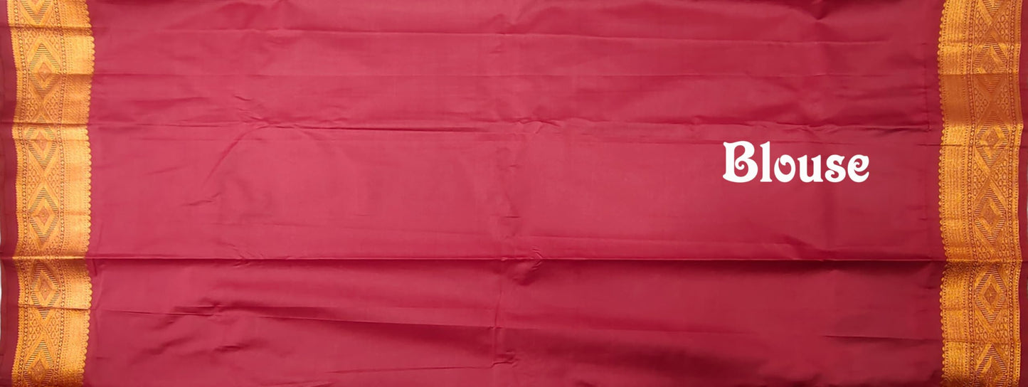 VFCollections Women's Kanchipuram Silk Pure Pattu Sarees With Blouse (VFC249-2)