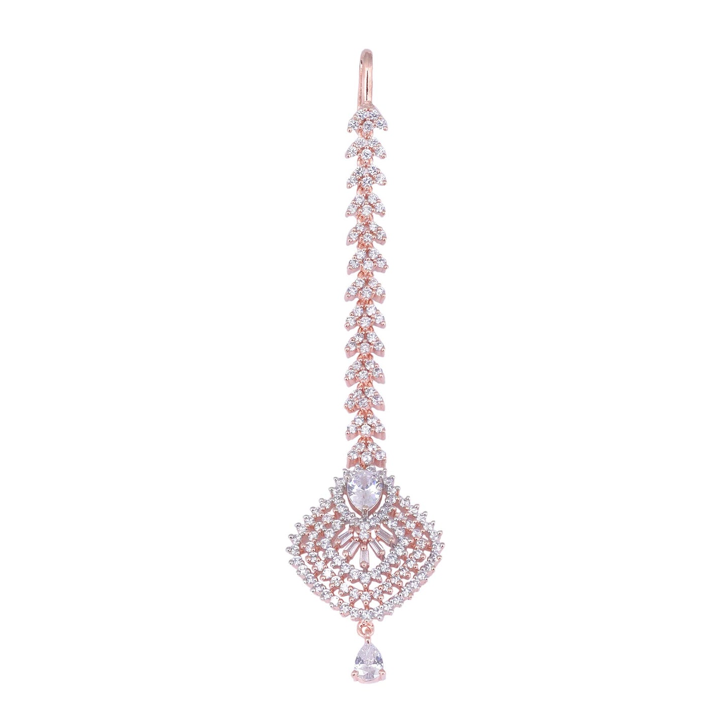 Saraf RS Jewellery-Beautiful shaped Maang Tikka AD studded Rose for Women & Girls