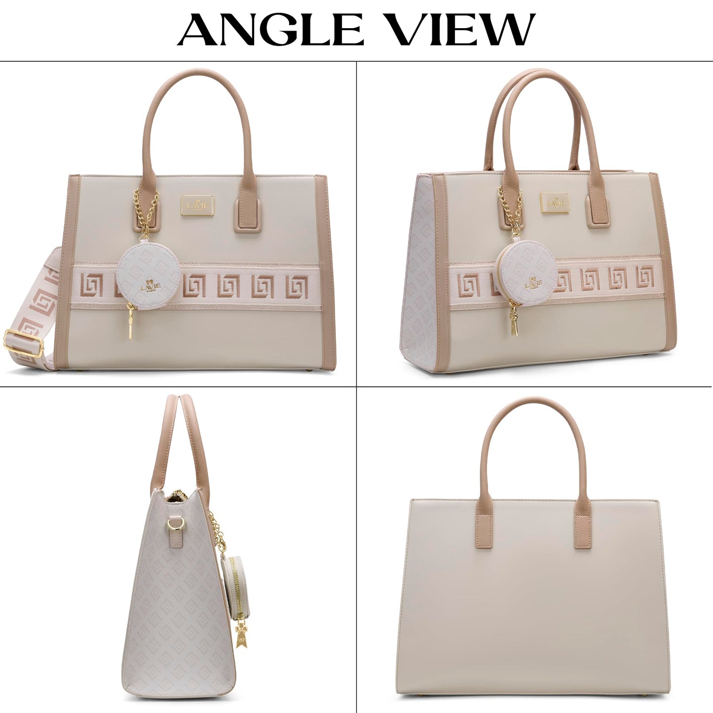 LAVIE PARIS Women's Jade Large Monogram Satchel Bag | Satchel Handbag for Work | Ladies Purse | Stylish Shoulder Bag | Gift for Women