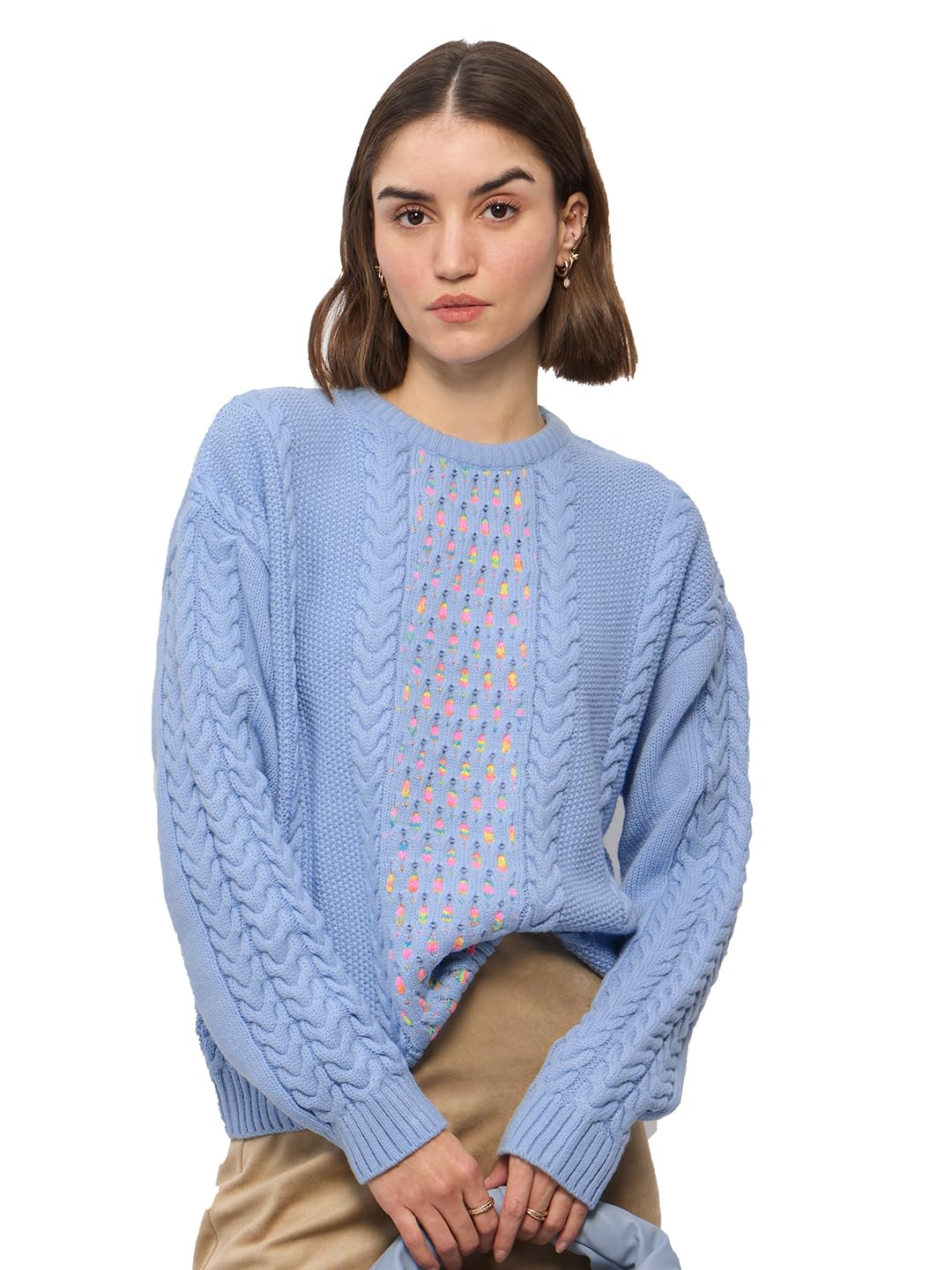 The Souled Store Cable Knit Sweater : Tiffany Women and Girls Oversized Sweater