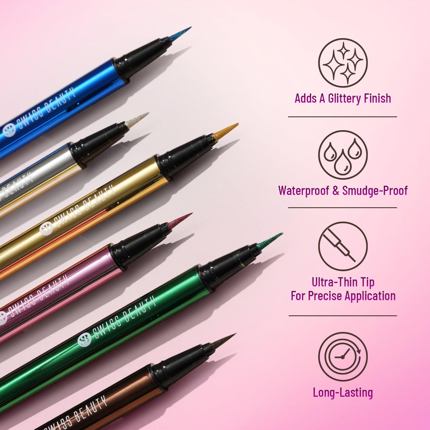 Swiss Beauty Eye Sparkle Sketch eye liner | Smudge-proof, Waterproof eye makeup with Glittery effect | Precision application| Quick dry | Shade- Glitz Green,0.6g