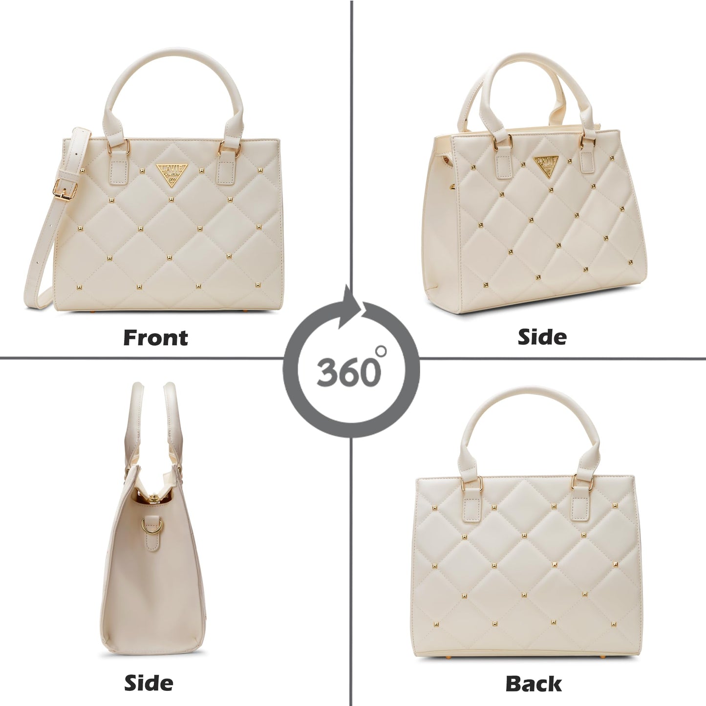 Lavie Signature Women's Stud Juno Satchel Handbag | Satchel Bag for Work | Ladies purse | Stylish Shoulder Bag | Gift For Women