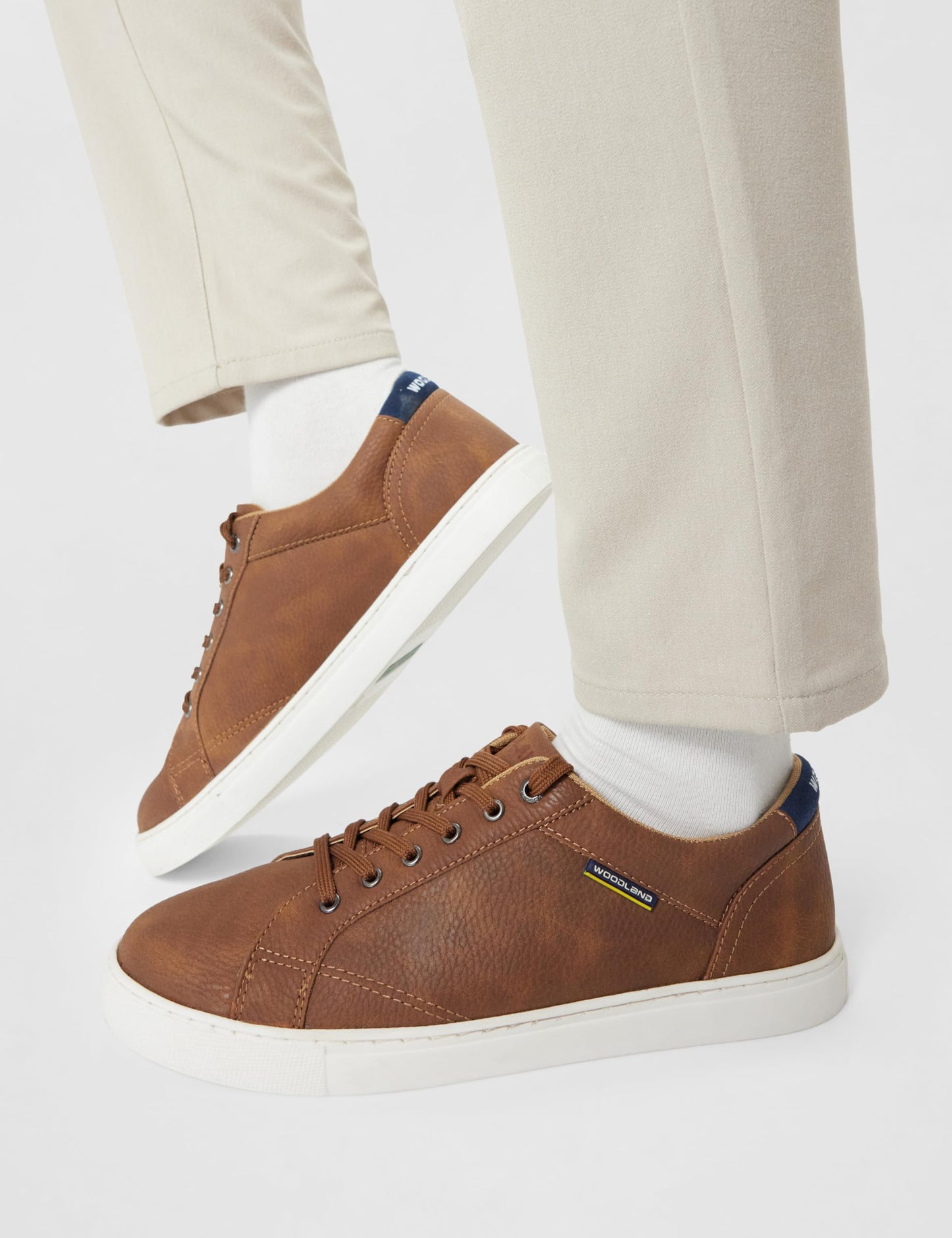 Woodland Men's Tan PU Casual Shoes-8 UK (42 EU) (SNK 4475022)