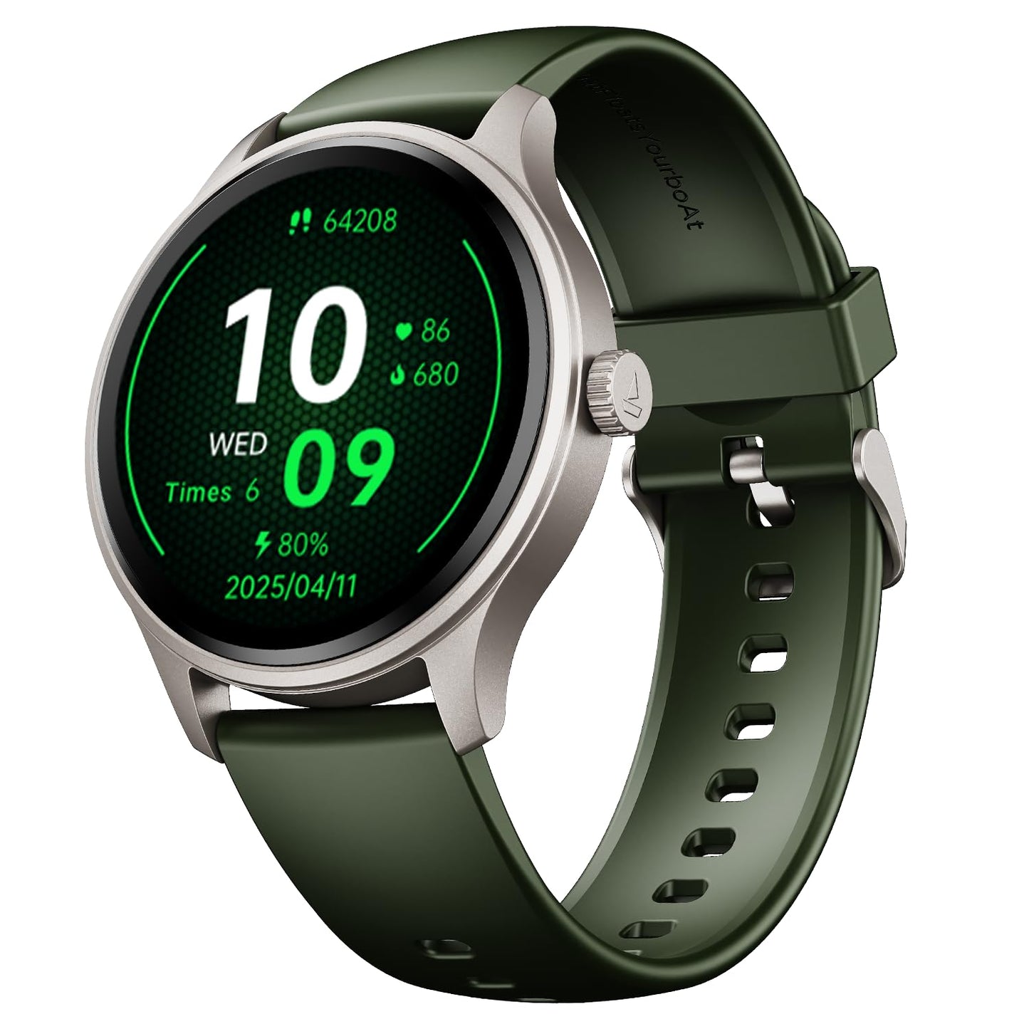 Boat Lunar Discovery Neo, 1.39" (3.5 cm) Round HD Display, Premium Metallic Finish, Animated Watchfaces, 100+ Sports Mode, Bluetooth Calling, Smart Watch for Men & Women (Olive Gold)