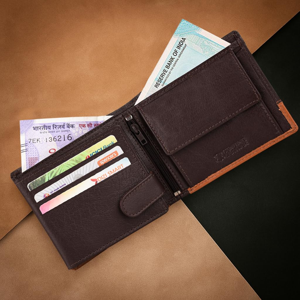 URBAN FOREST Seattle Brown/Cognac Leather Wallet for Men