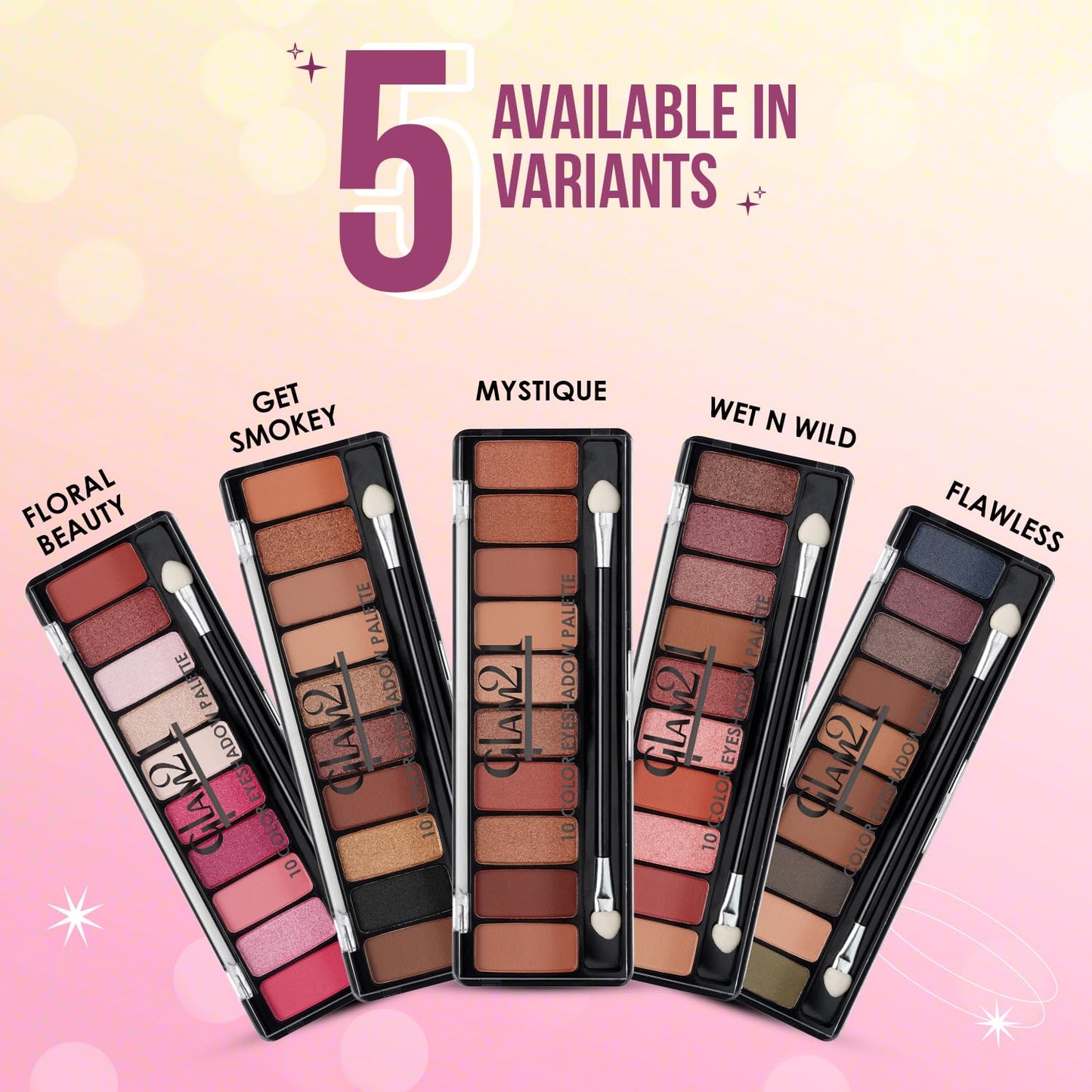 Glam21 Mystique 10 Color Eyeshadow Palette |Long-Lasting | Smudge Free | Long Wearing And Easily Blendable Eye Makeup Palette Matte, Shimmery And Metallic Finish