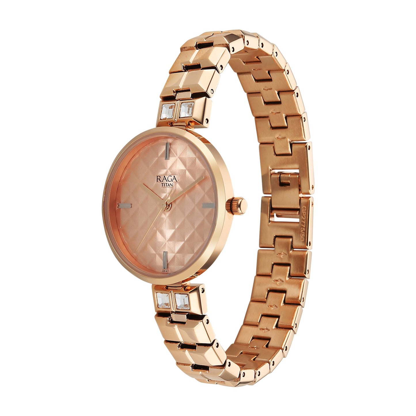 Titan Raga Contempore Quartz Rose Gold Round Dial Men's Watch | Brass Solid Link Strap Material | Watches for Man | Watches for Men Analog - 2775WM01F
