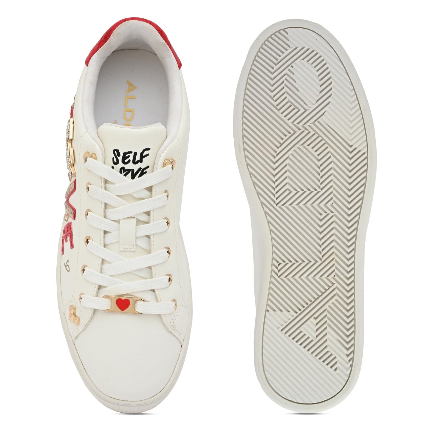 Aldo DIGIHEART-IN100 Ladies White Flat Sneakers