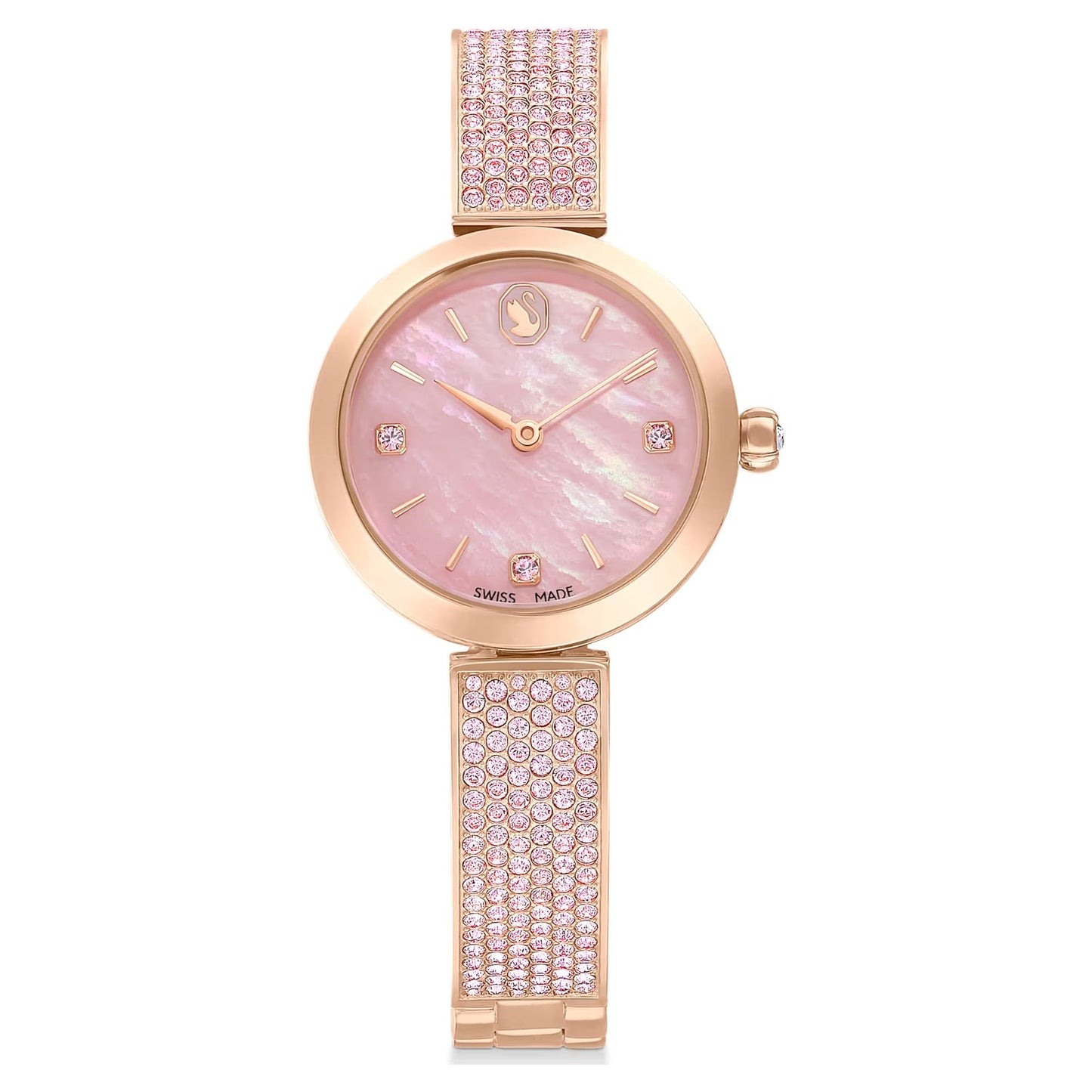 Swarovski Illumina Watch Swiss Made, Crystal Bracelet, Pink, Rose Gold-Tone Finish 5678756