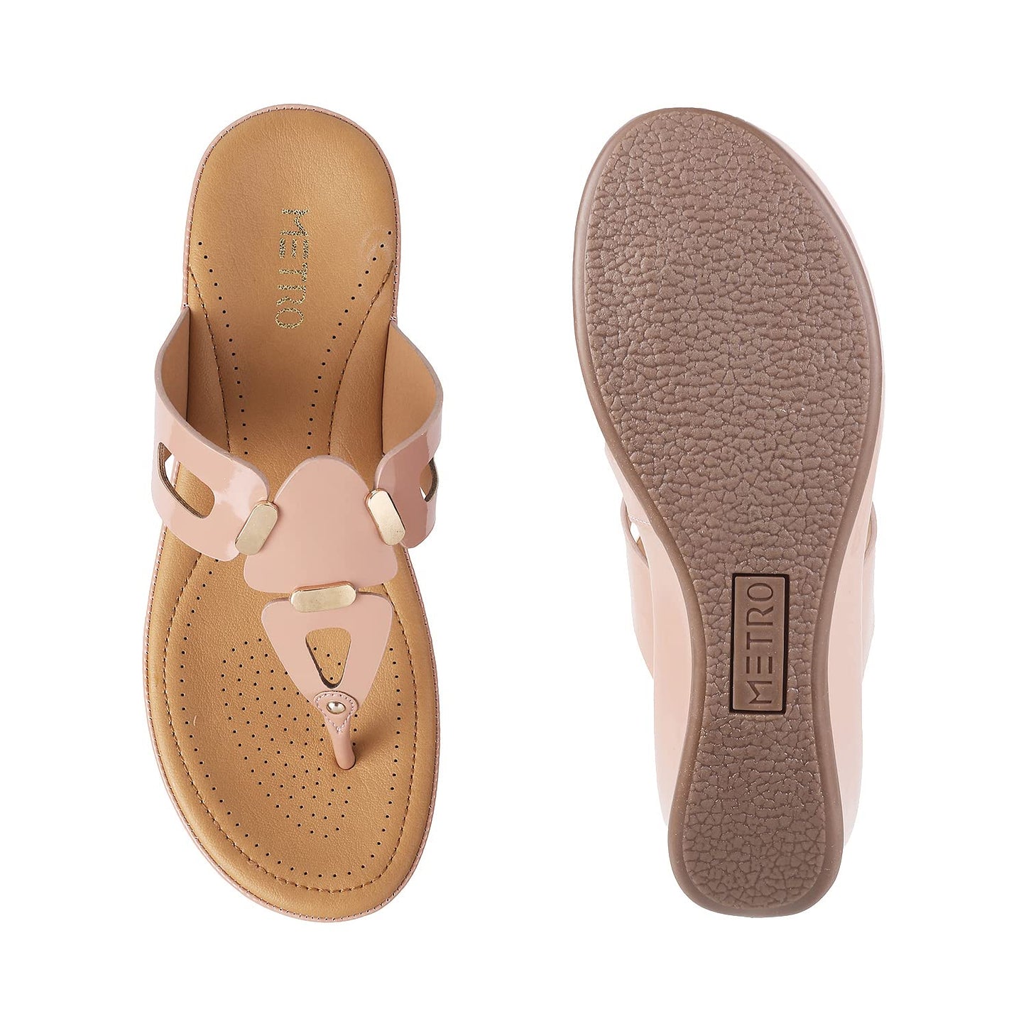 Metro Women's Peach Synthetic Sandals