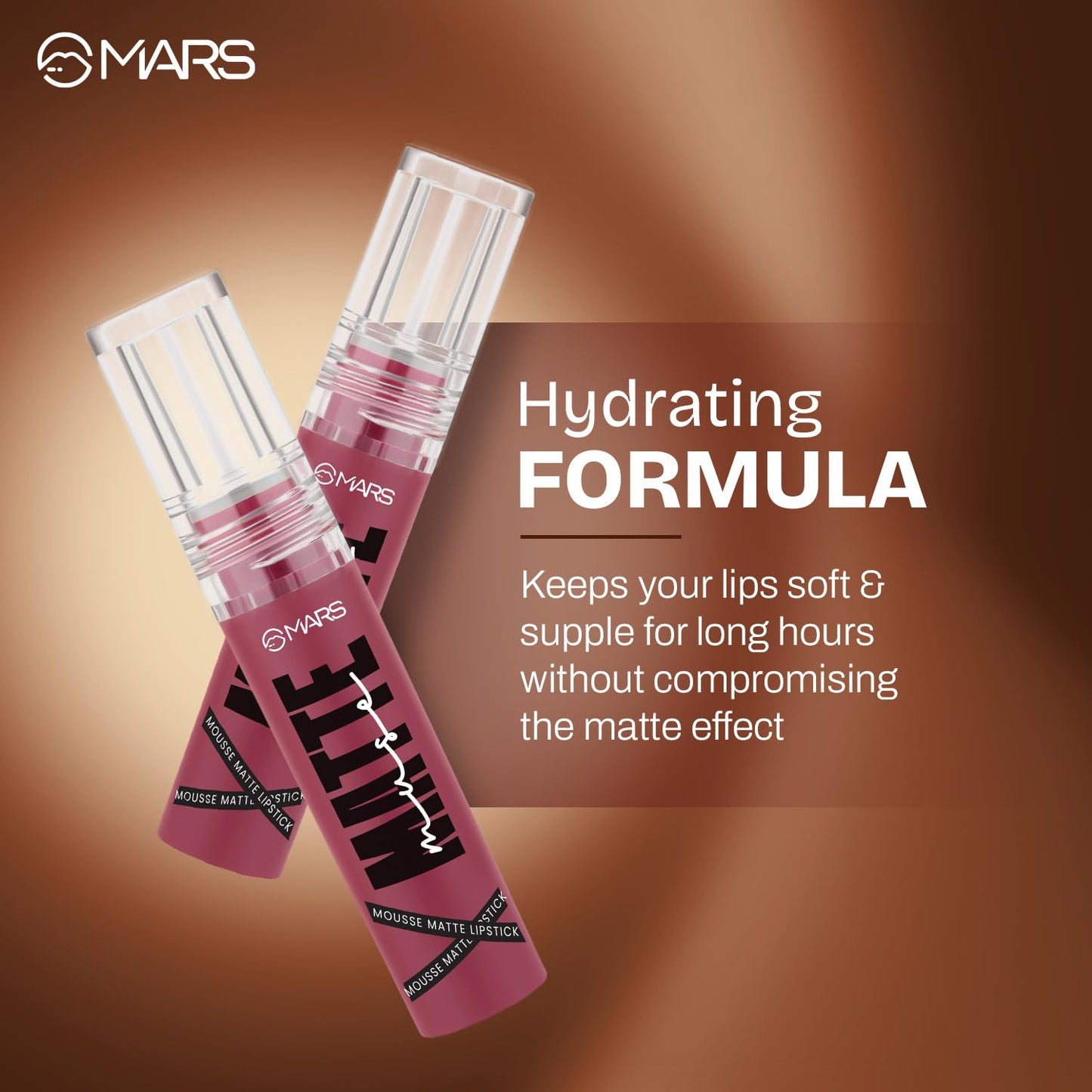 MARS Matte Muse Mousse Lipstick (3ml) (10-WINNER WOMEN) with Doe-Foot Applicator | Highly Pigmented | Smooth Texture | Hydrating Formula | Blurry Lips Effect