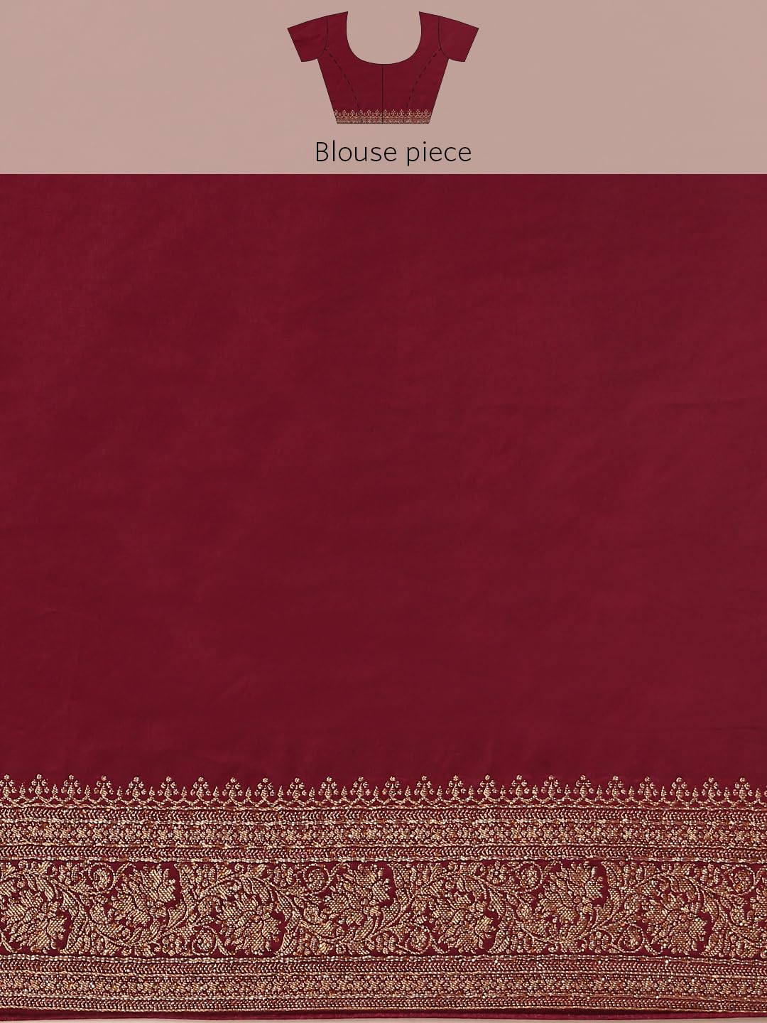 MOHEY Women's Art SilkBel Buti Patterned Zari Weave Saree (Wine)