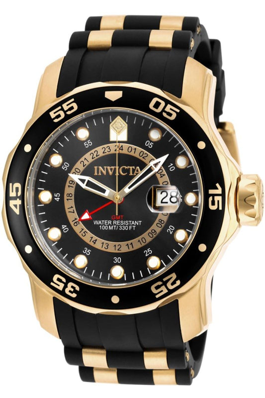 Invicta Polyurethane Pro-Diver Analog Black Dial Men's Watch-6991, Band Color:Black