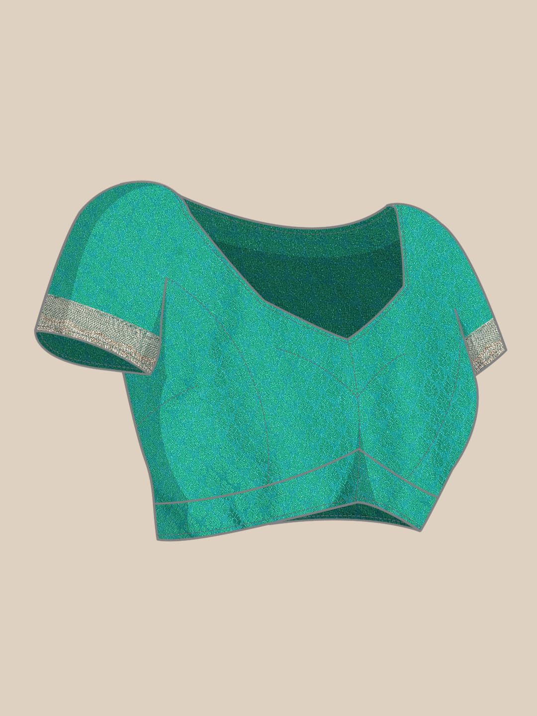 MOHEY Women's Art Silk Embroidered|Zari Weave Saree (Rama Green)