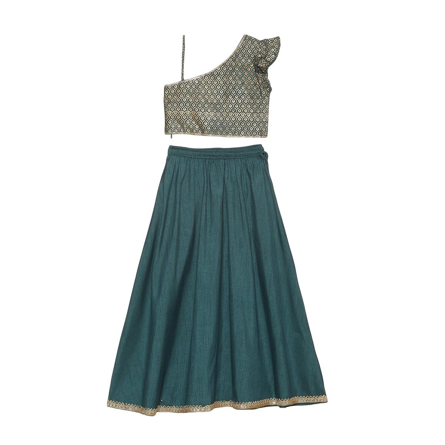 BIBA GIRL PRINTED STRAIGHT KID(KW5053E_TEAL_13)