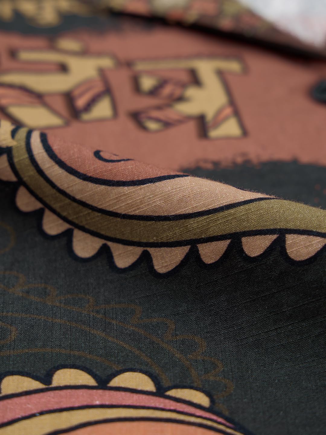 The Souled Store Panchatantra Women and Girls Short Sleeves Collared Neck Button Front Brown All Over Printed Oversized Fit Cotton Holiday Shirts