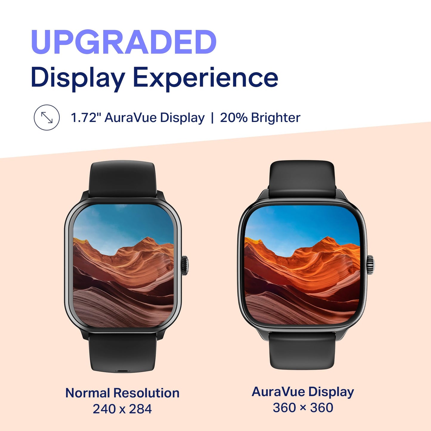 Boat Storm Verge, 1.72" (4.4 cm) Unisex Design, AuraVue Display with 20% Higher Brightness, Premium Metal Body, 80+ Sports Mode, Bluetooth Calling, Smart Watch for Men & Women (Active Black)
