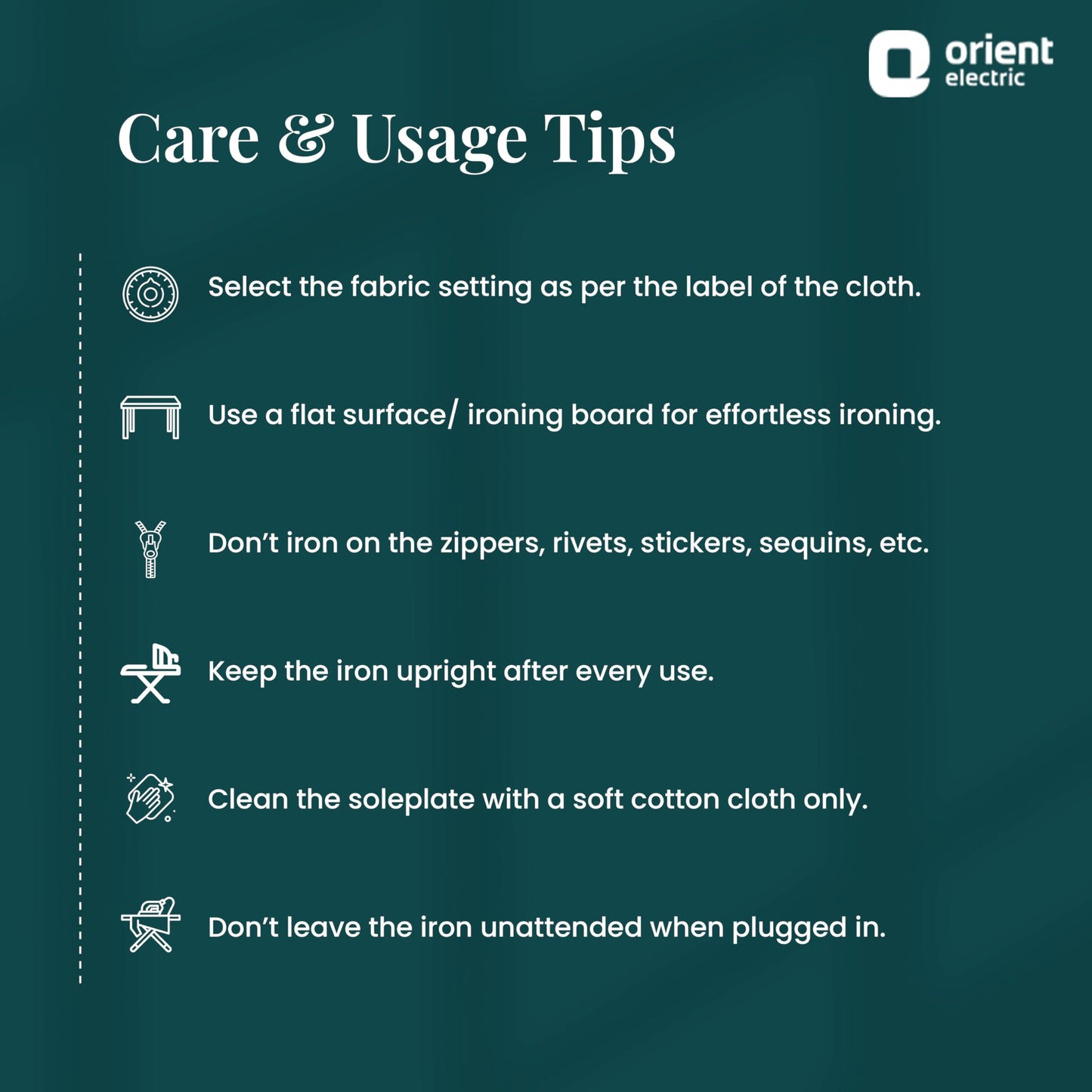 Orient Electric Fabrijoy 1000 Watt Dry Iron for clothes with Weilburger Non Stick Soleplate coating | 5 level safety| 2 Years Replacement Warranty by Orient