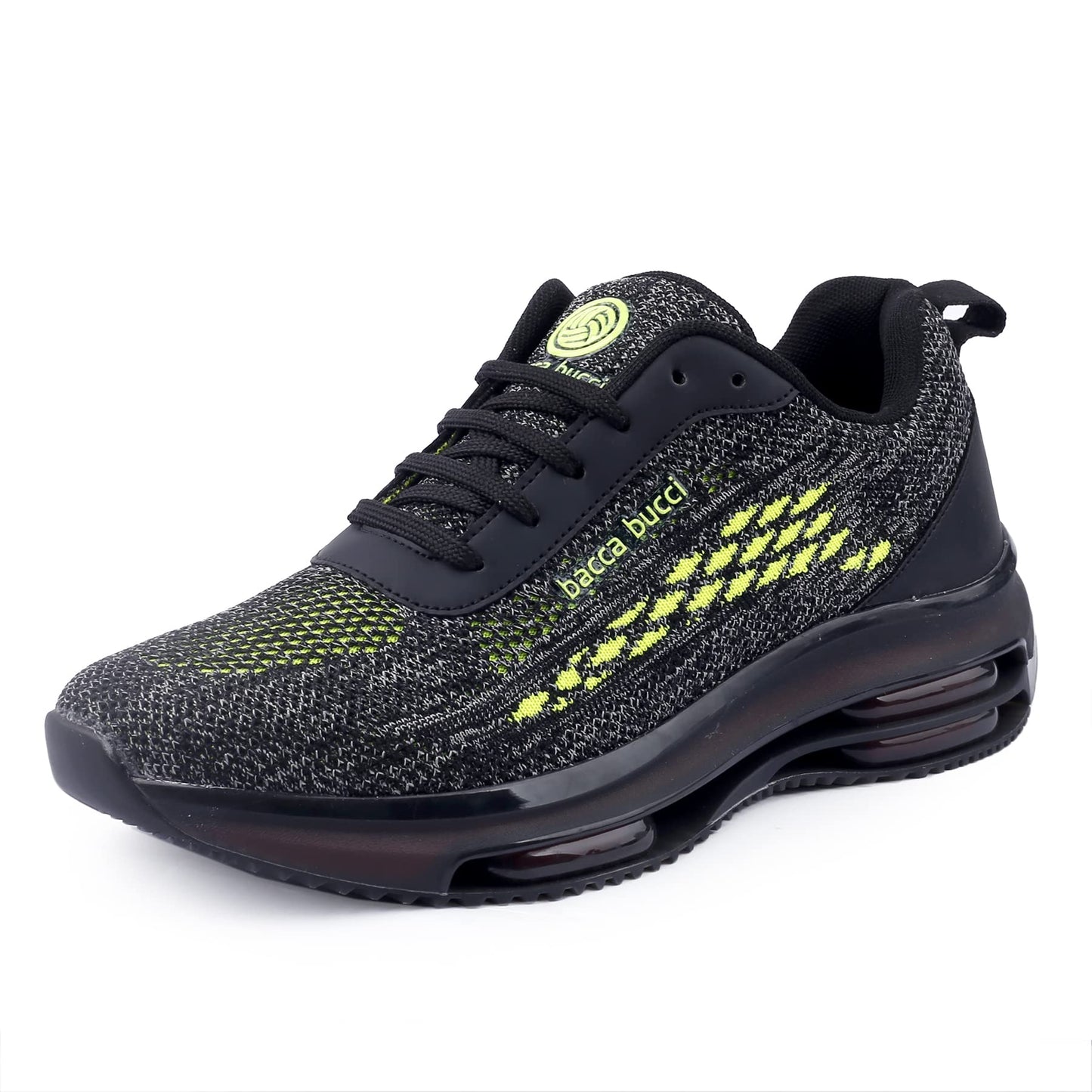 Bacca Bucci® Blaze Men Lifestyle Lace-up Sports Sneakers for Men for Outdoor Sports & Training | with Thick Triple Air Bounce Comfort Outsole - Olive, Size UK6