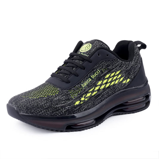 Bacca Bucci® Blaze Men Lifestyle Lace-up Sports Sneakers for Men for Outdoor Sports & Training | with Thick Triple Air Bounce Comfort Outsole - Olive, Size UK6
