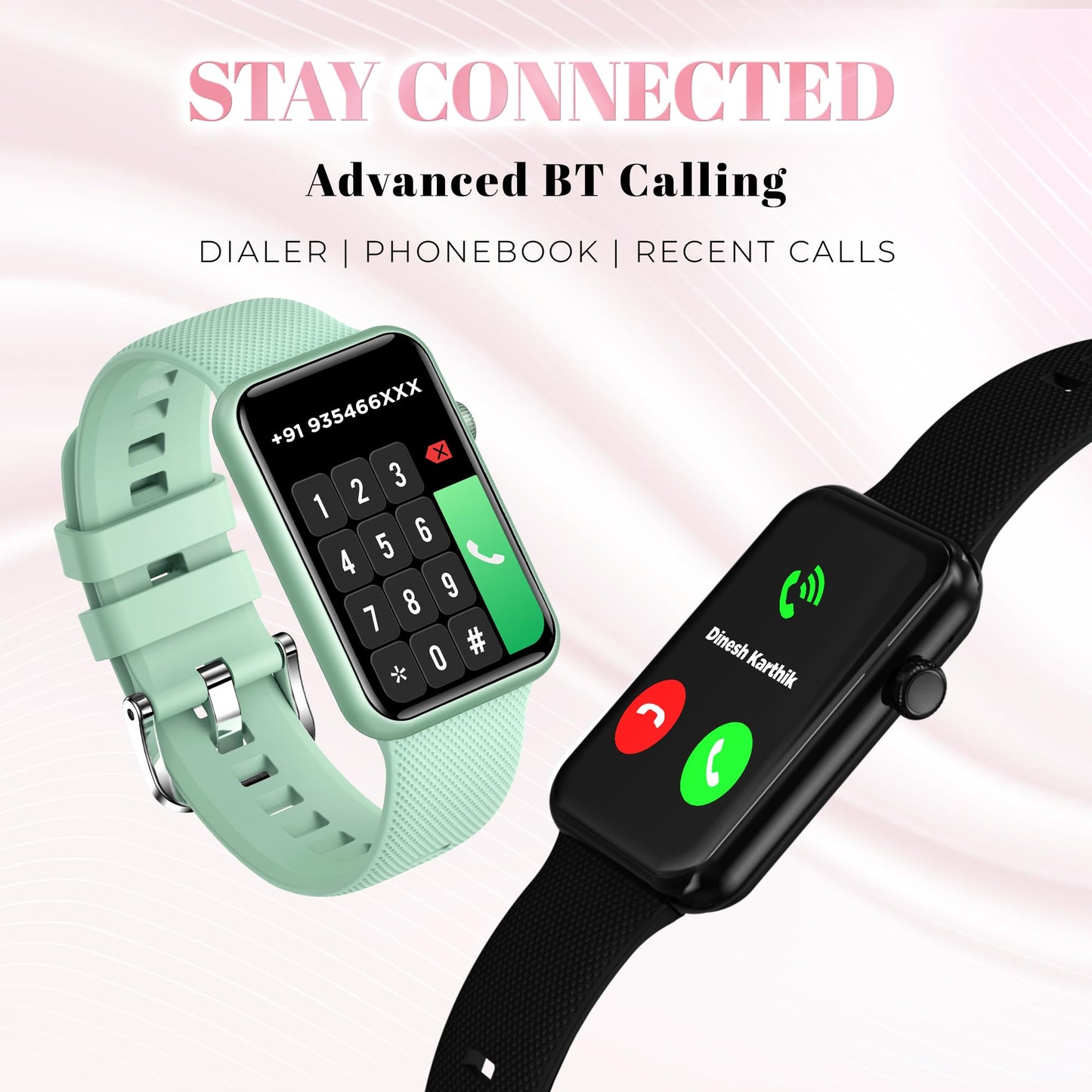 GIZMORE Slate 1.57 inch AOD Display | AI | Sports Modes | SpO2, BT Calling Smartwatch (Black)