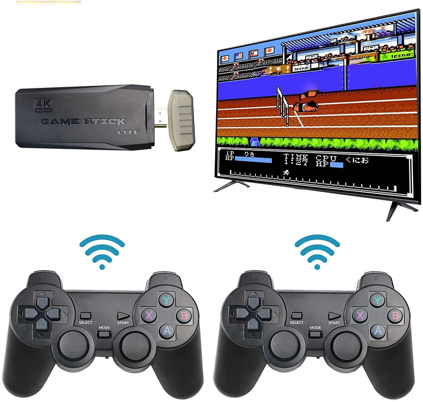 New World TV Video Games for Kids Wireless 64GB Memory, HD Classic Games Console Built in 10000 Game in TF Card, 9 Emulator Console, HDMI Output TV Video Game Console Game Stick