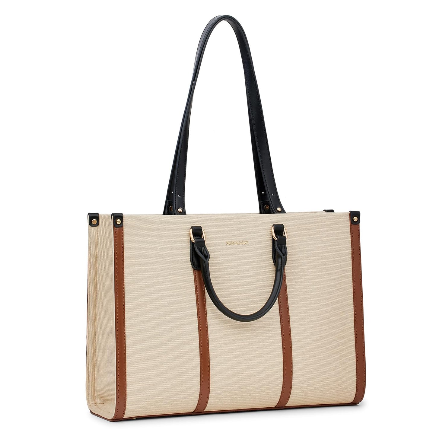 Miraggio Beverly Canvas Laptop Tote Bag | Fits Upto 16 Inches Laptop | Shoulder Bag For Women Office Use | Office Bag For Women Stylish