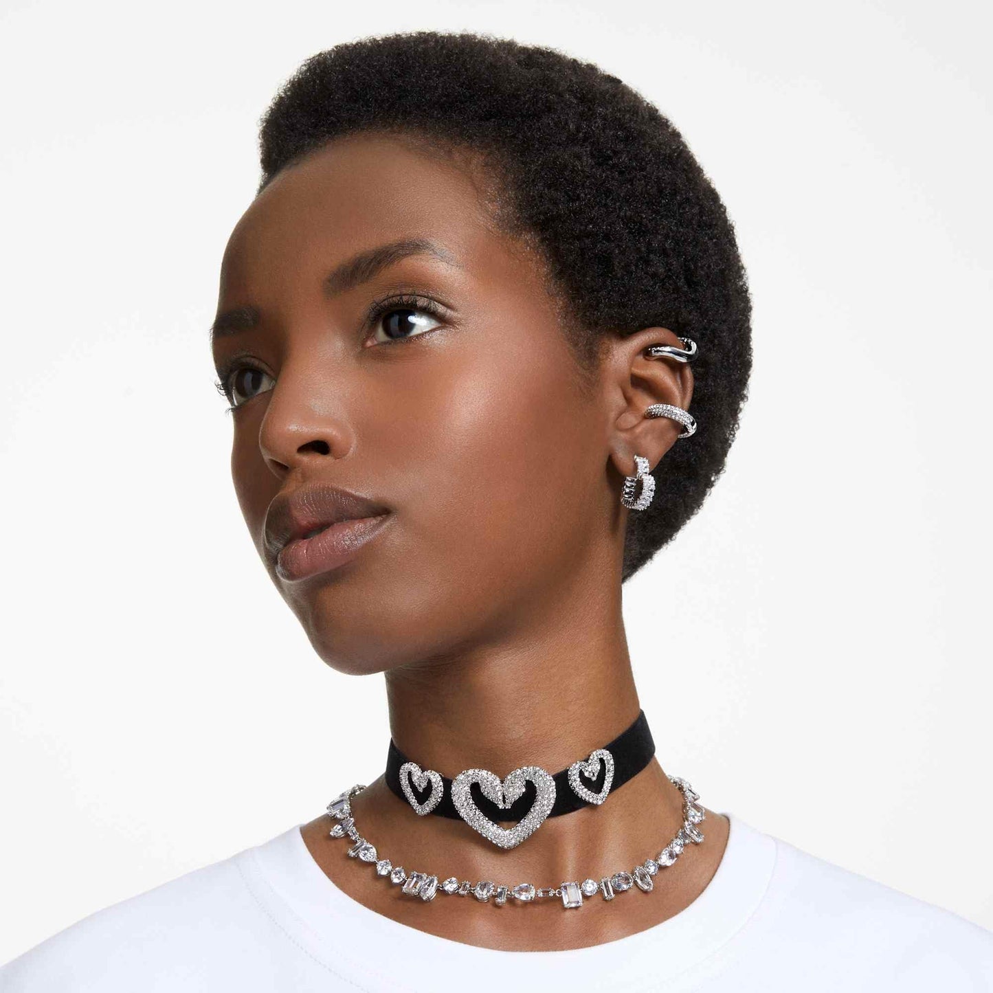 Pendientes aro Swarovski Matrix 5653170 corazón, Crystal