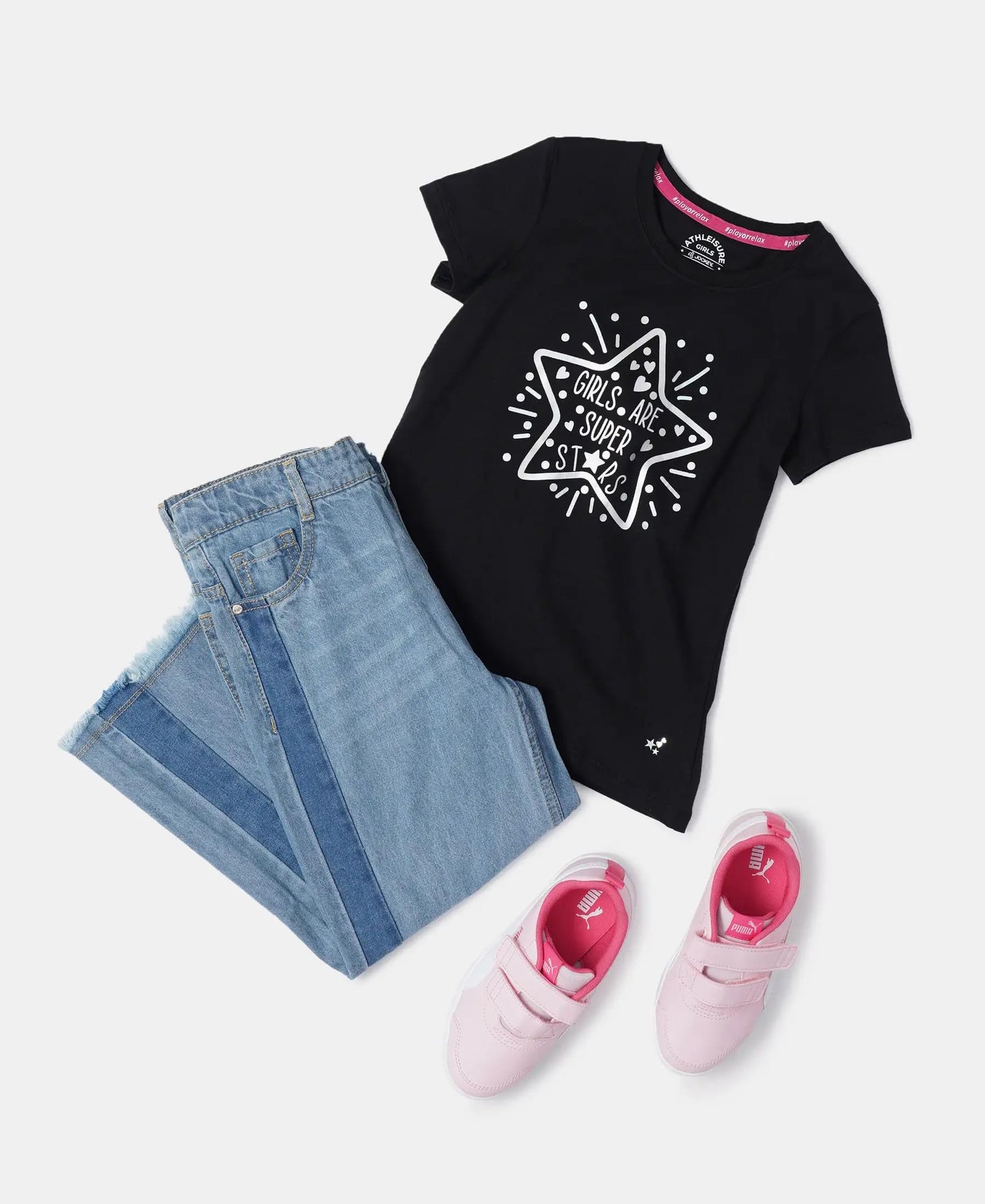 Jockey Regular Fit Girls T-Shirt (AG01_Black 5-6 Yrs)