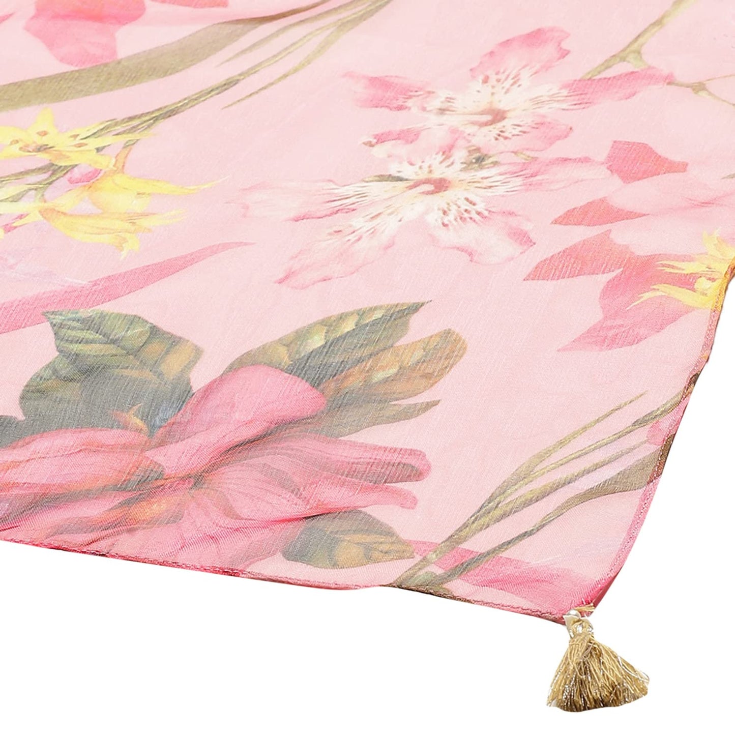 BIBA WOMEN PRINTED NARROW SALWAR KURTA DUPATTA(SKDCANDY KU7888_YELLOW-PINK_32)