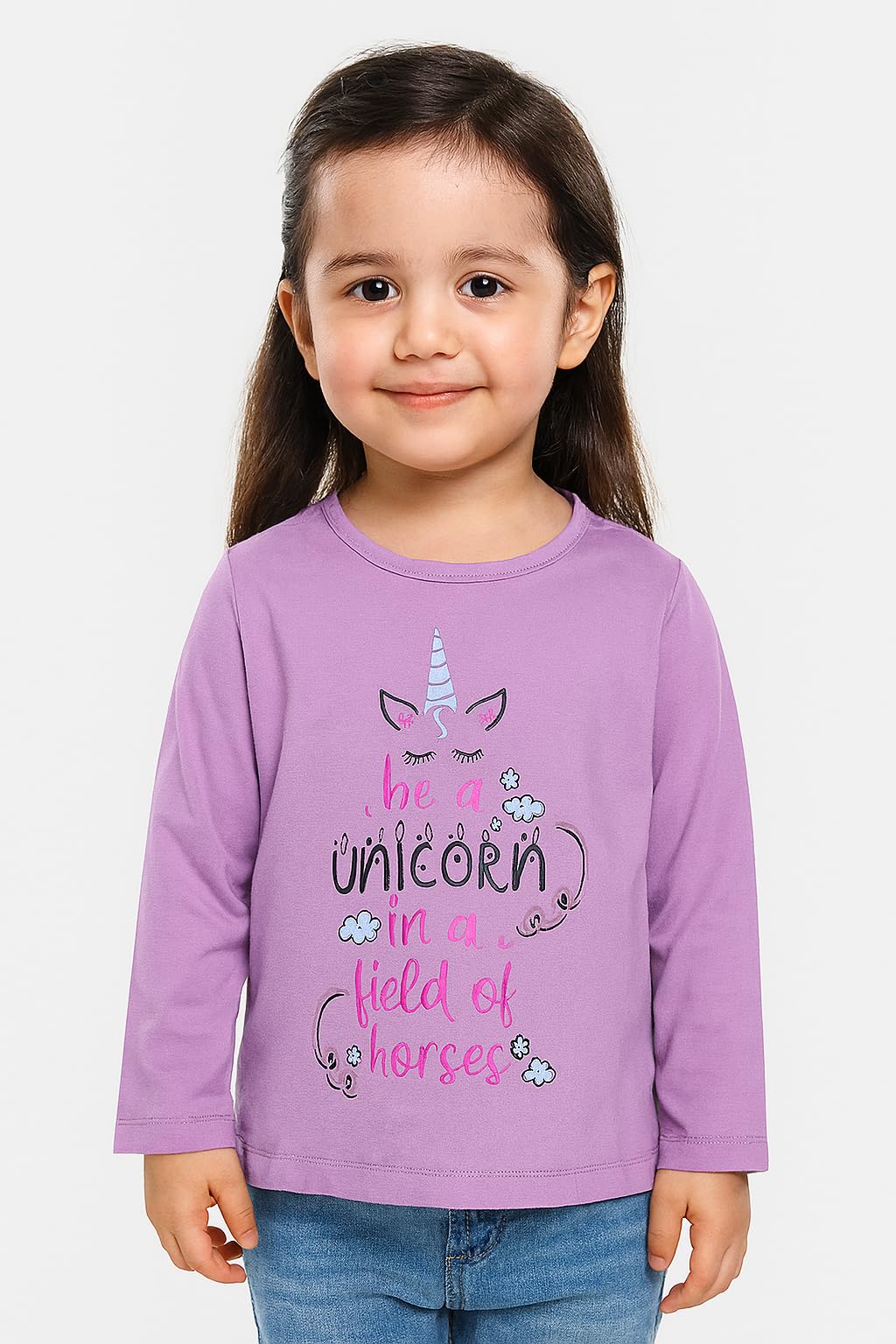 NammaBaby Girl's T-Shirt Hosiery Cotton Full Sleeves Tops Tees(2-3 Years)