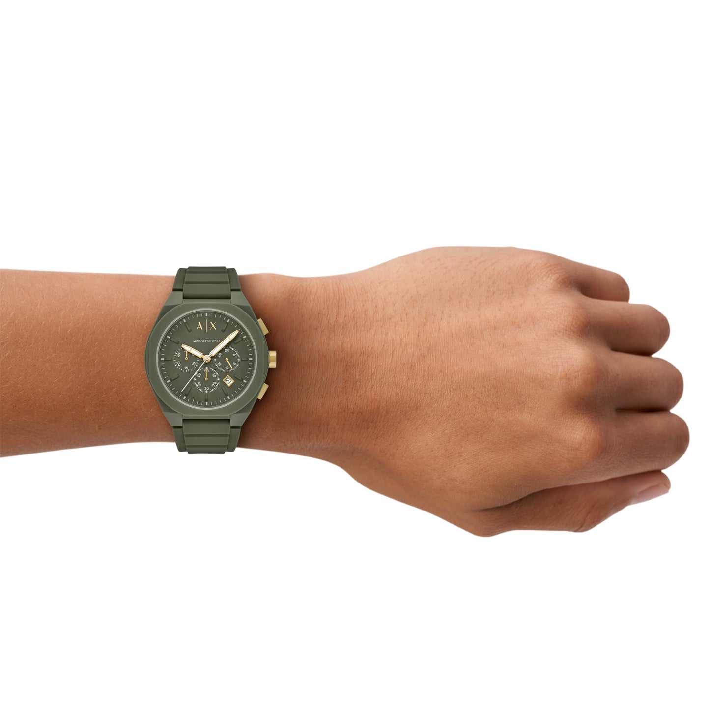 Armani Exchange N/A Green Quartz Silicone Watch AX4169