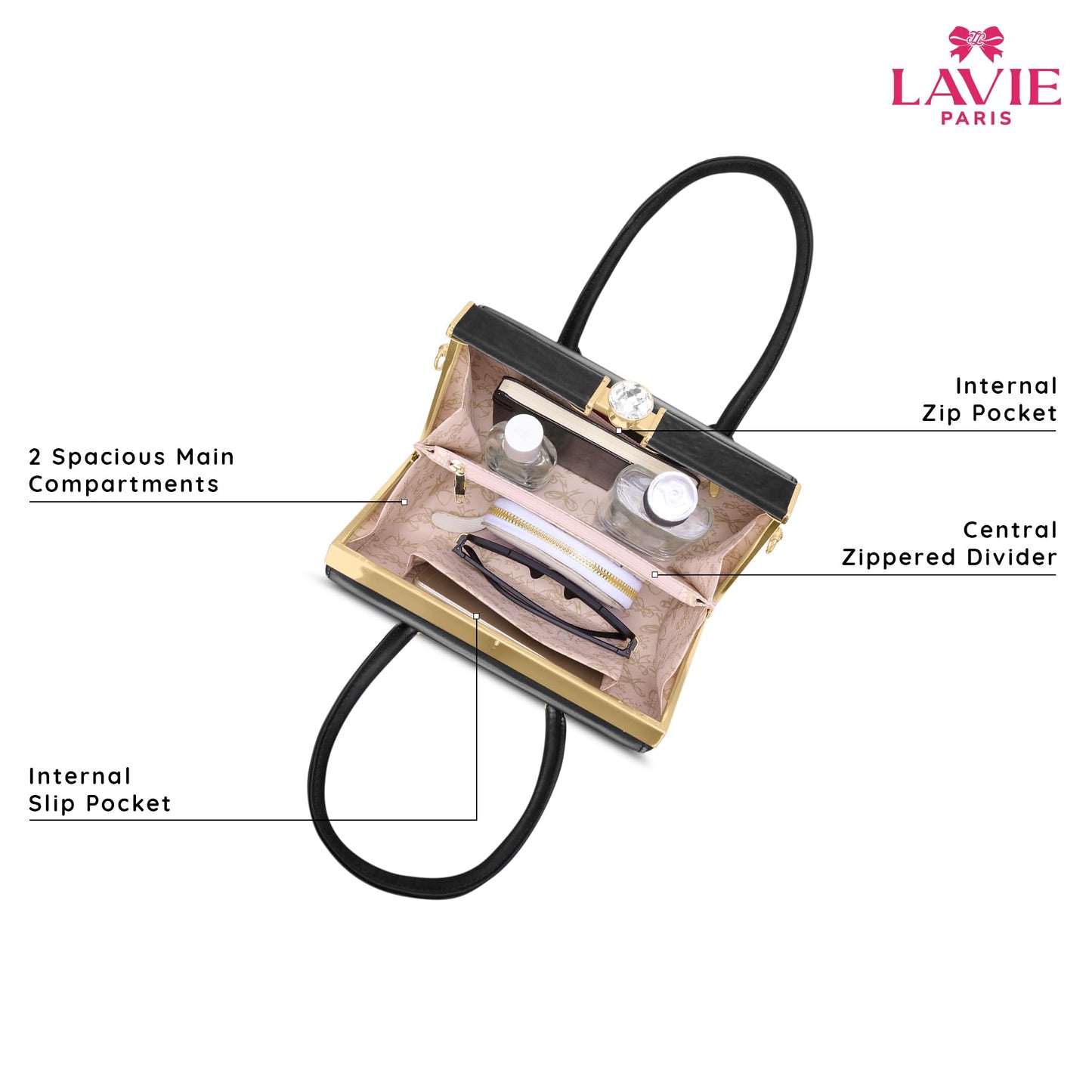 LAVIE PARIS Women's Gazelle Frame Satchel Bag | Satchel Handbag for Work | Ladies Purse | Stylish Shoulder Bag | Gift for Women