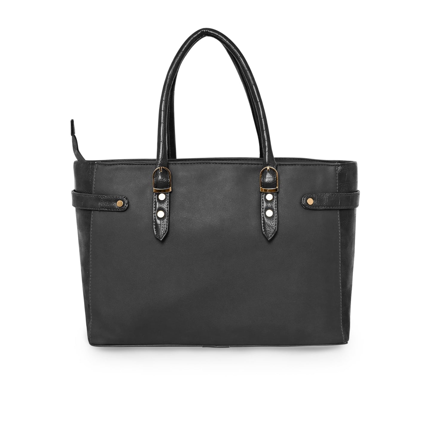 Pierre Cardin PU Top Handle Tote Bag For Women | Handbag For Ladies with Spacious Compartment Zipper | Stylish Bag For Women Casual & Office Use, Black