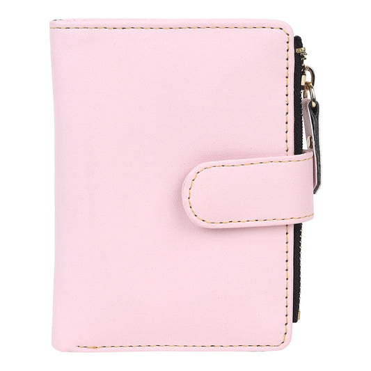 TnW PU Leather Mini Zipper Wallet for Women (Baby Pink)