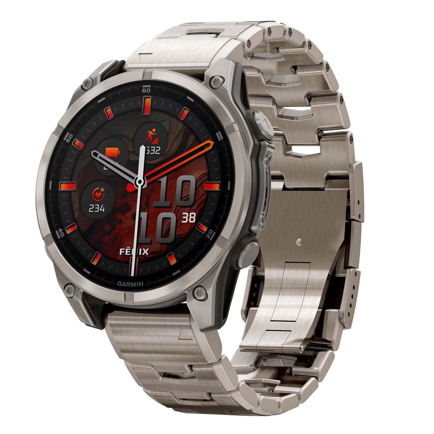 Garmin Fenix 8-47 MM, Premium Multisport GPS Smartwatch with AMOLED Display, Built in LED Flashlight,Adventure Watch, Sapphire Bare Titanium, Graphite with Titanium Band Plus Graphite Silicon Band