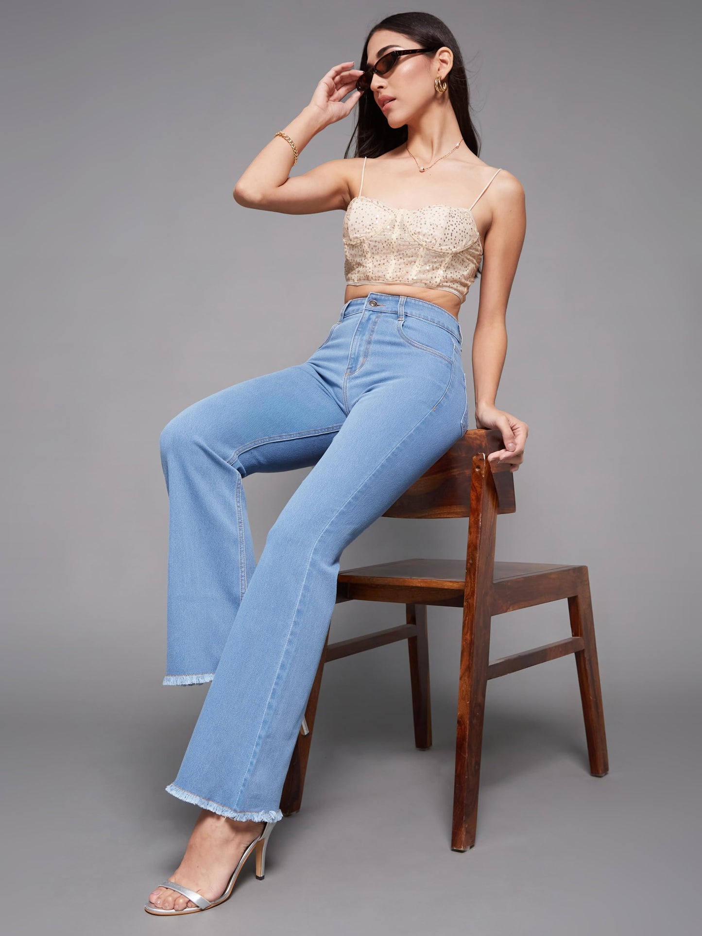 Miss Chase Women's Light Bootcut High Rise Regular Stretchable Denim Jeans (MCAW24DEN79-31-229-36, Royal Blue, 36)