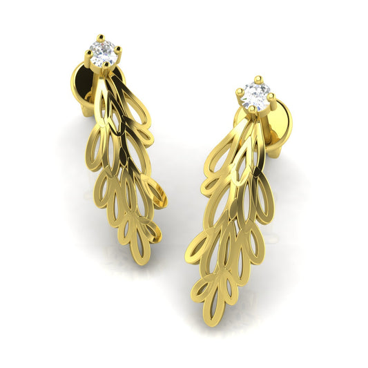 Avsar 18KT Yellow Gold Stud Earrings for Women