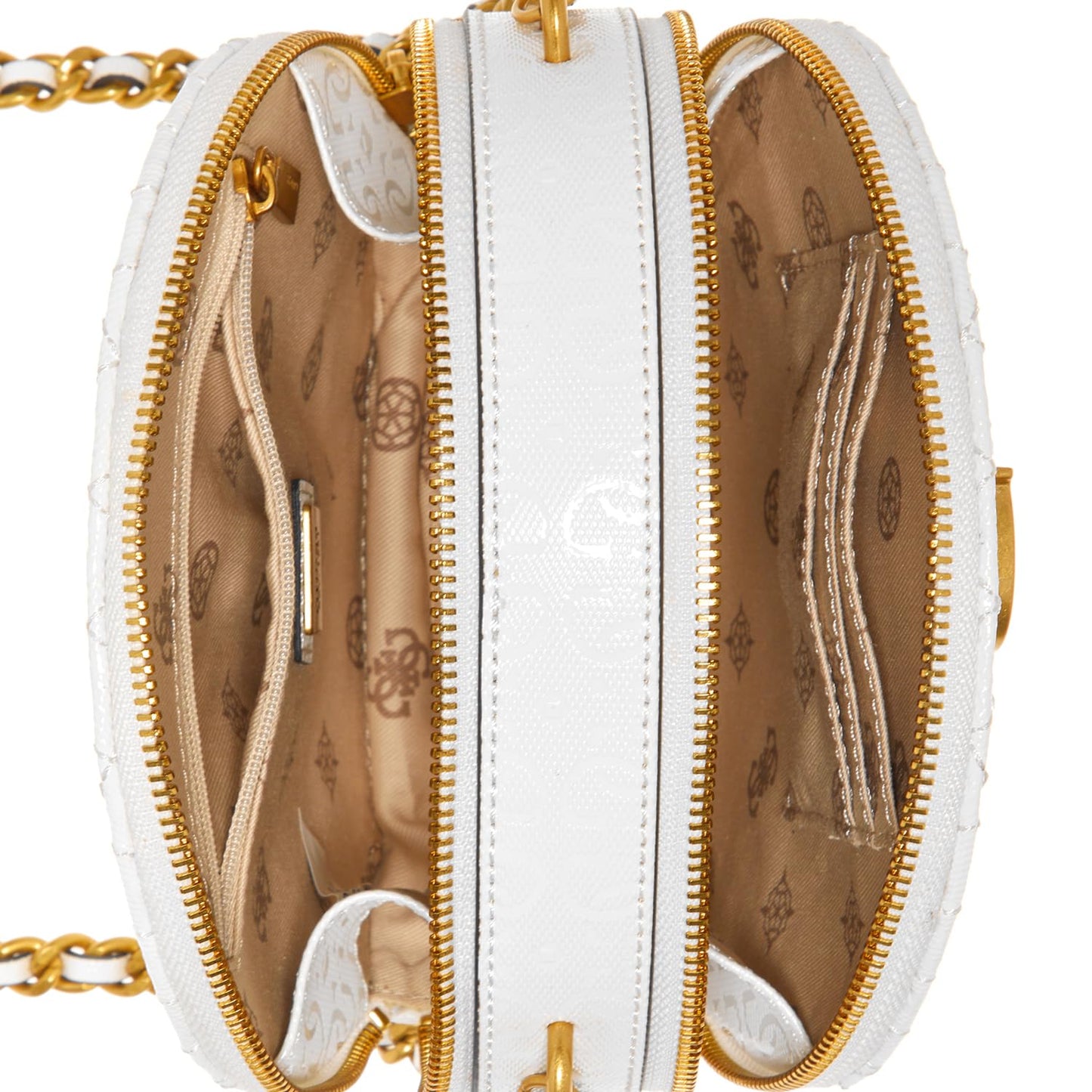 Guess Women's White Quilted Crossbody Bag| Ladies Purse Handbags | Gift For Ladies