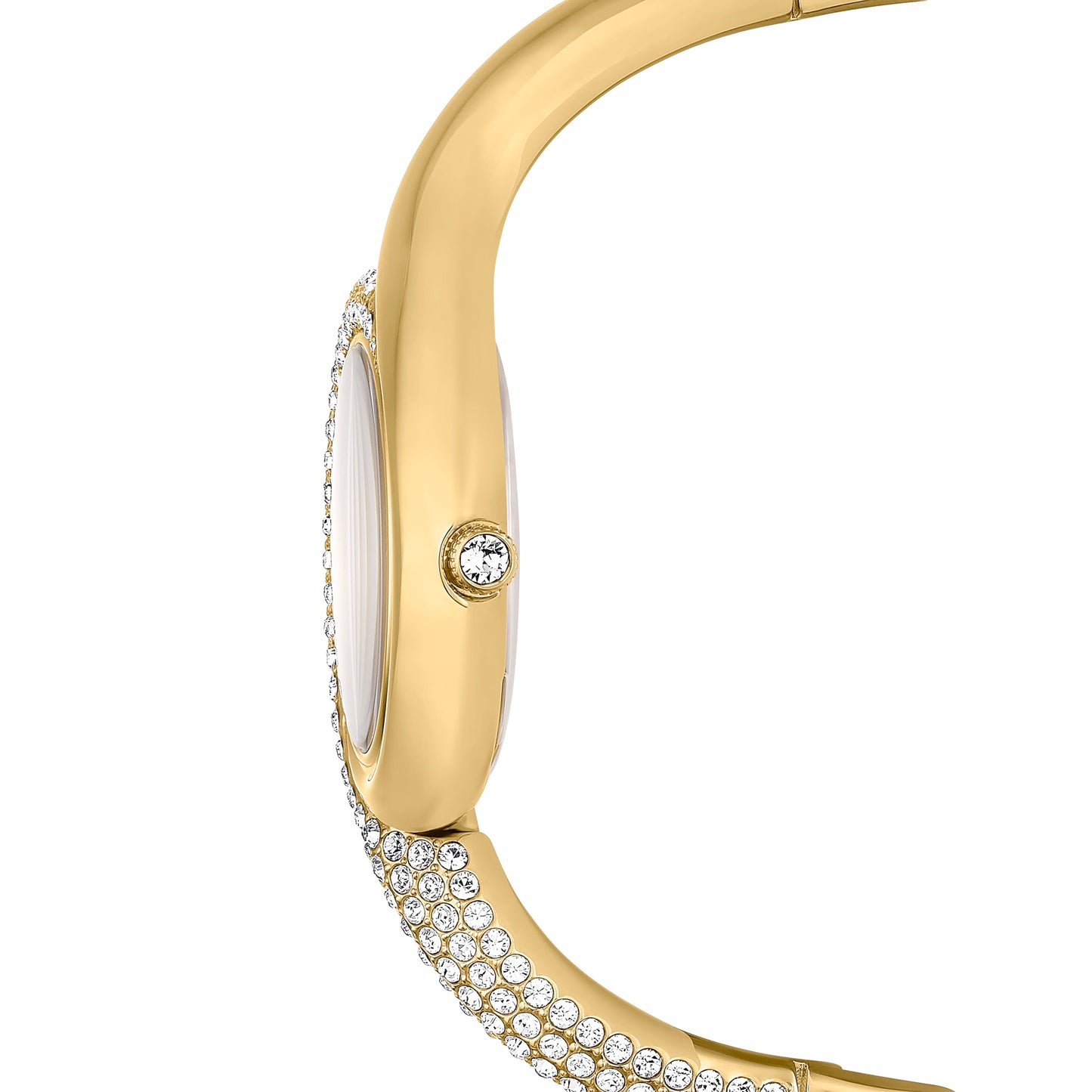 Swarovski Women's Dextera Asymmetric Watch, Swiss Automatic, Gold Tone Metal Bracelet, 29mm Case, Gold Dial, Sapphire Crystal, Foldover Clasp