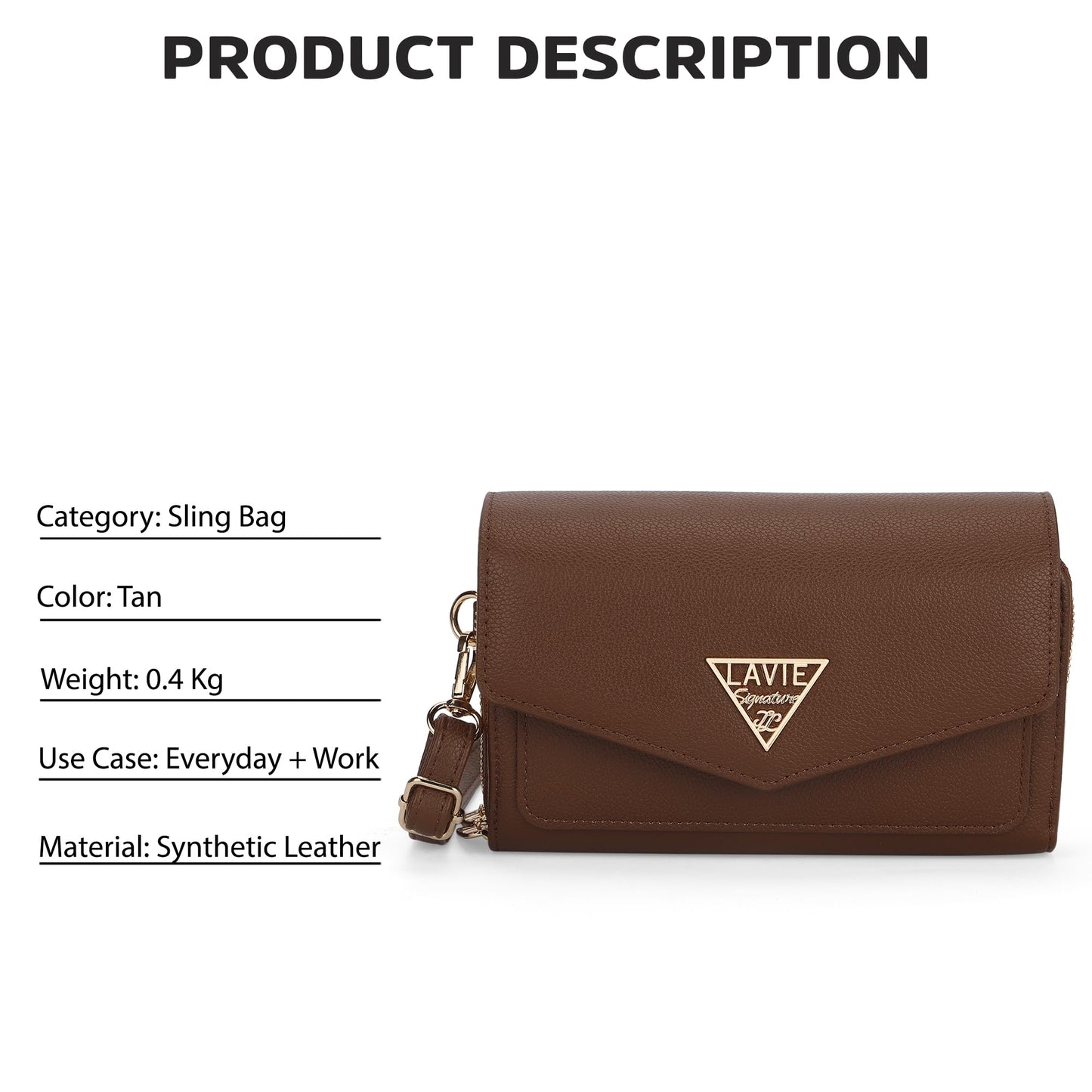 Lavie Signature Women's Lowa 2C Zip Around Crossbody Sling Bag | Stylish Shoulder Bag | Ladies Purse Handbag | Gift for Women
