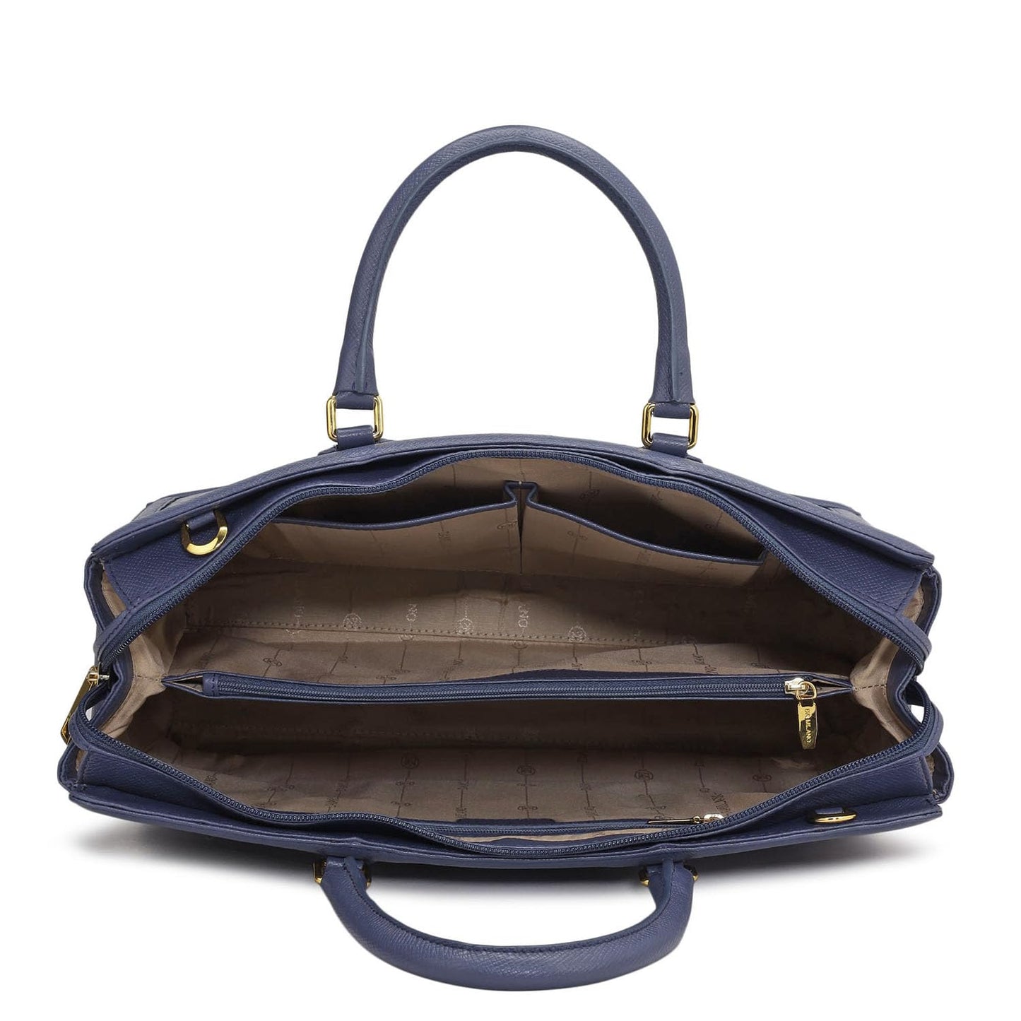 Da Milano Leather Satchel Bag for Women - Blue