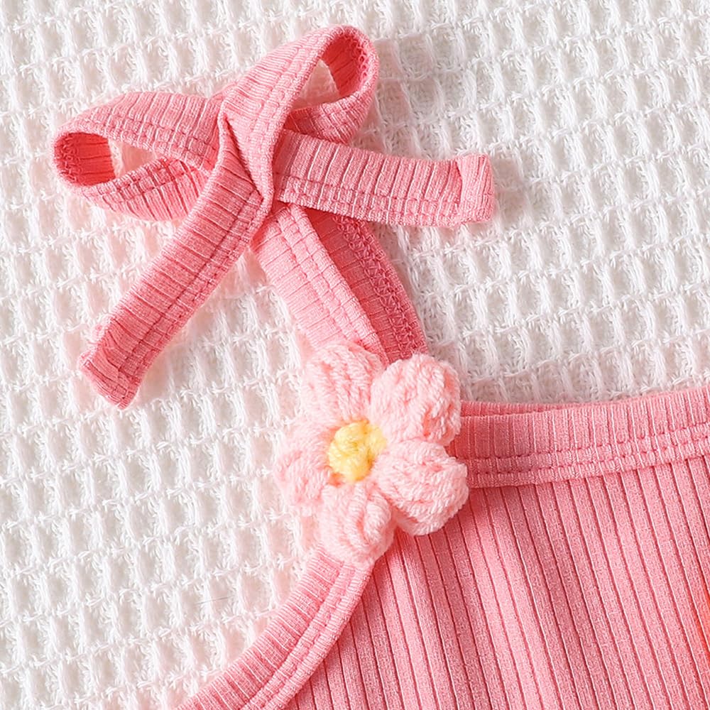 Hopscotch Girls Embellished Print Sleeveless Pink Short Set