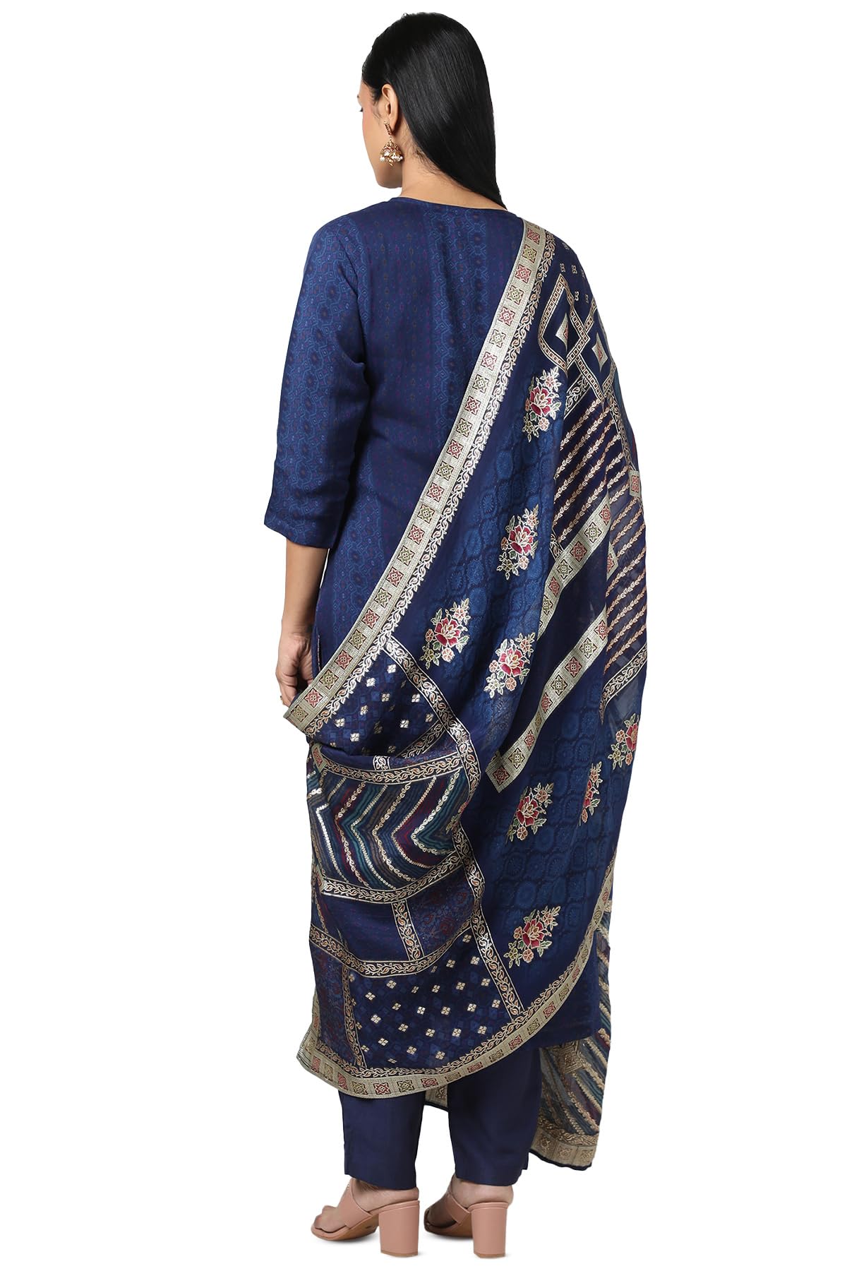 Soch Women's Brocade Salwar Suit Set (EWS5CD21646B_Blue