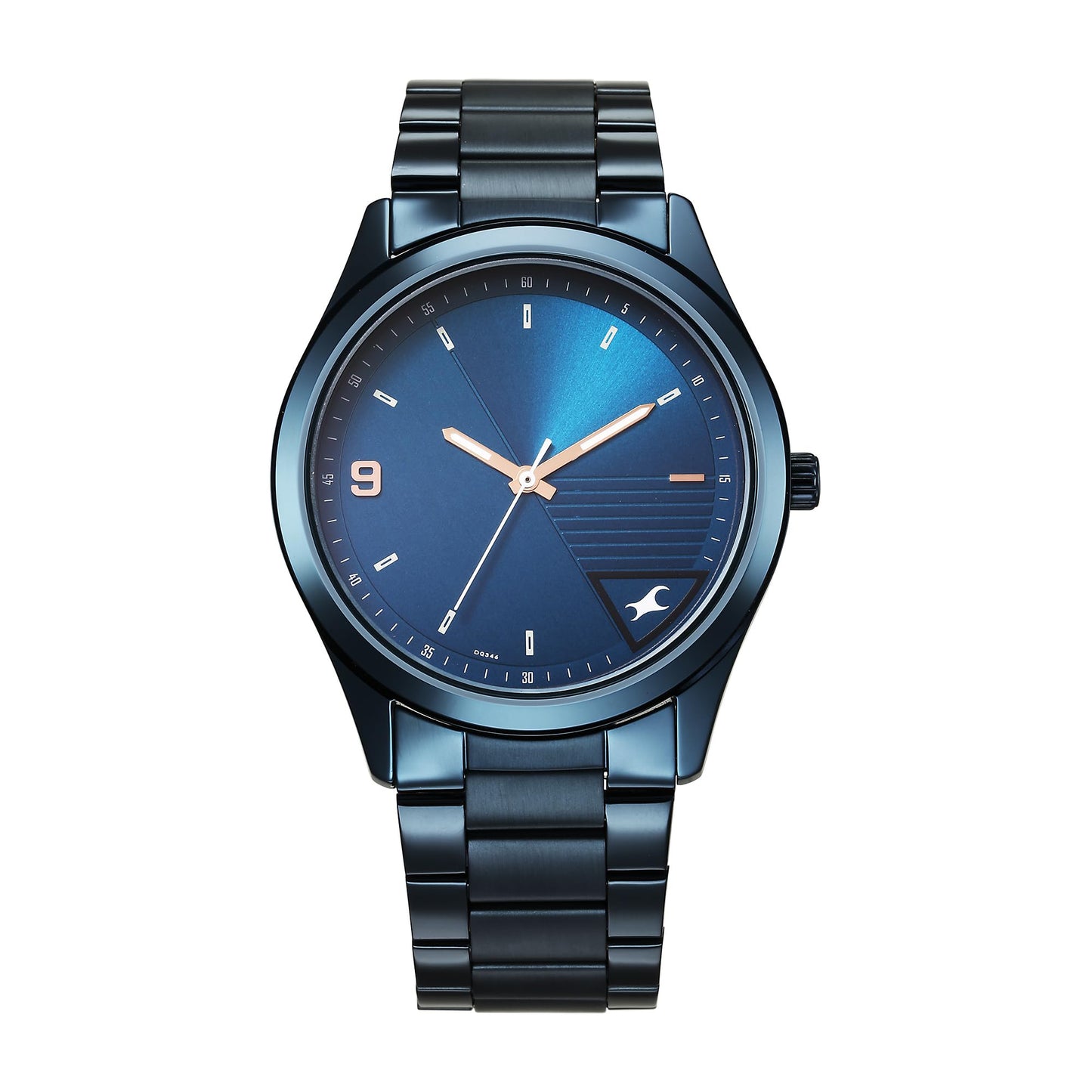 Fastrack Stunners Quartz Analog Blue Dial Blue Metal Strap Watch for Guys