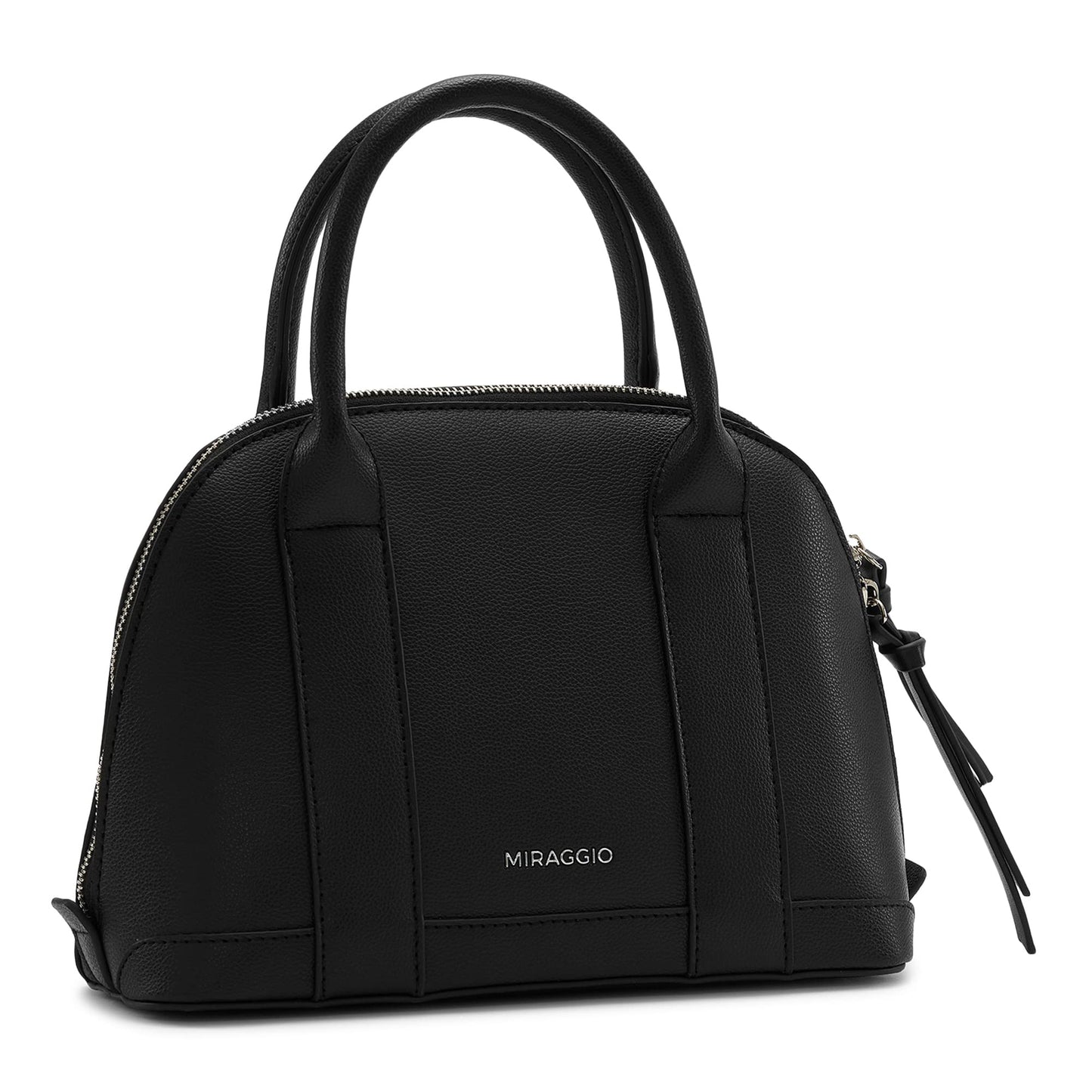 Miraggio Margo Black Dome-Shaped Handbag with Detachable Straps