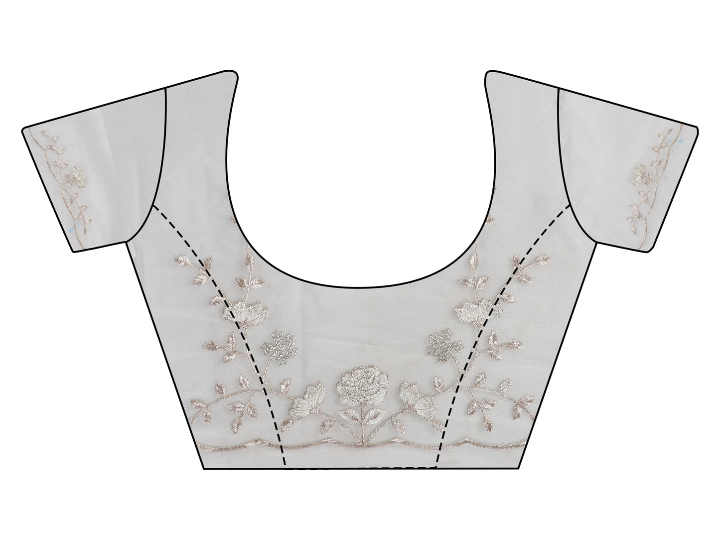 Womanista Women's Net Embroidered Saree (TI6580_Cream)