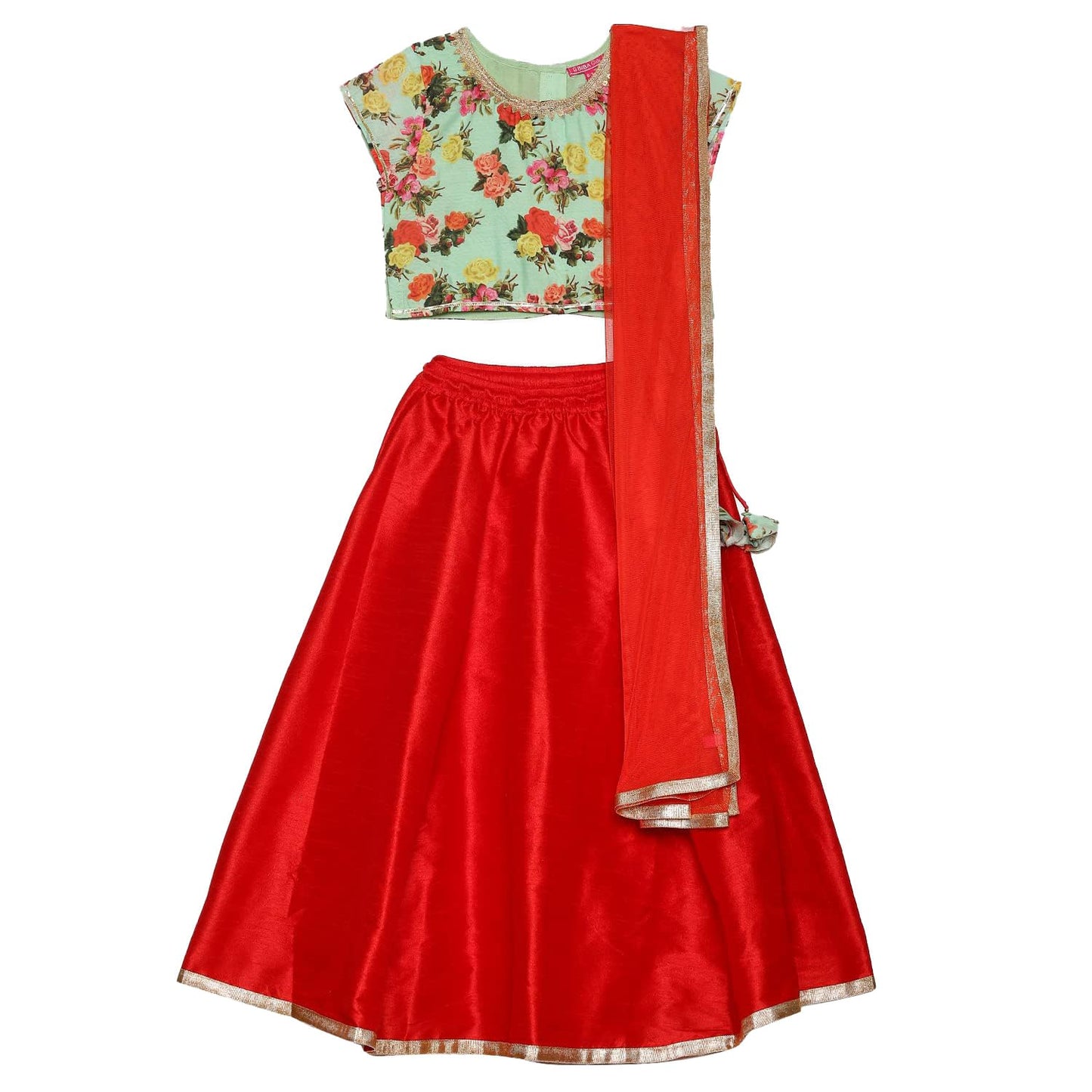 BIBA GIRL PRINTED RELAXED KID(KW4965_ORANGE/TURQ_9)