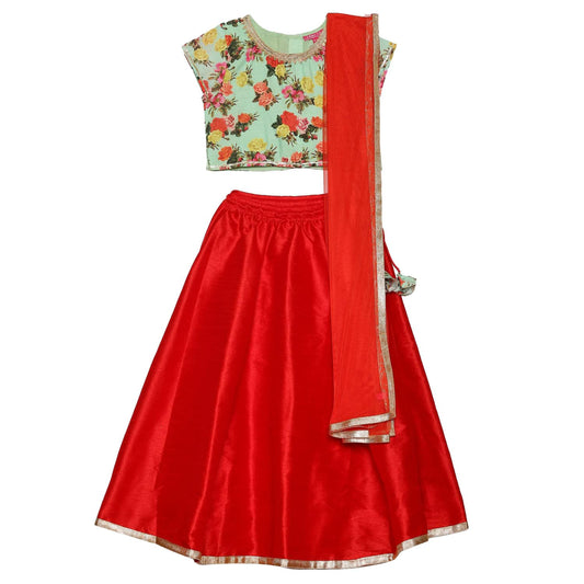 BIBA GIRL PRINTED RELAXED KID(KW4965_ORANGE/TURQ_9)